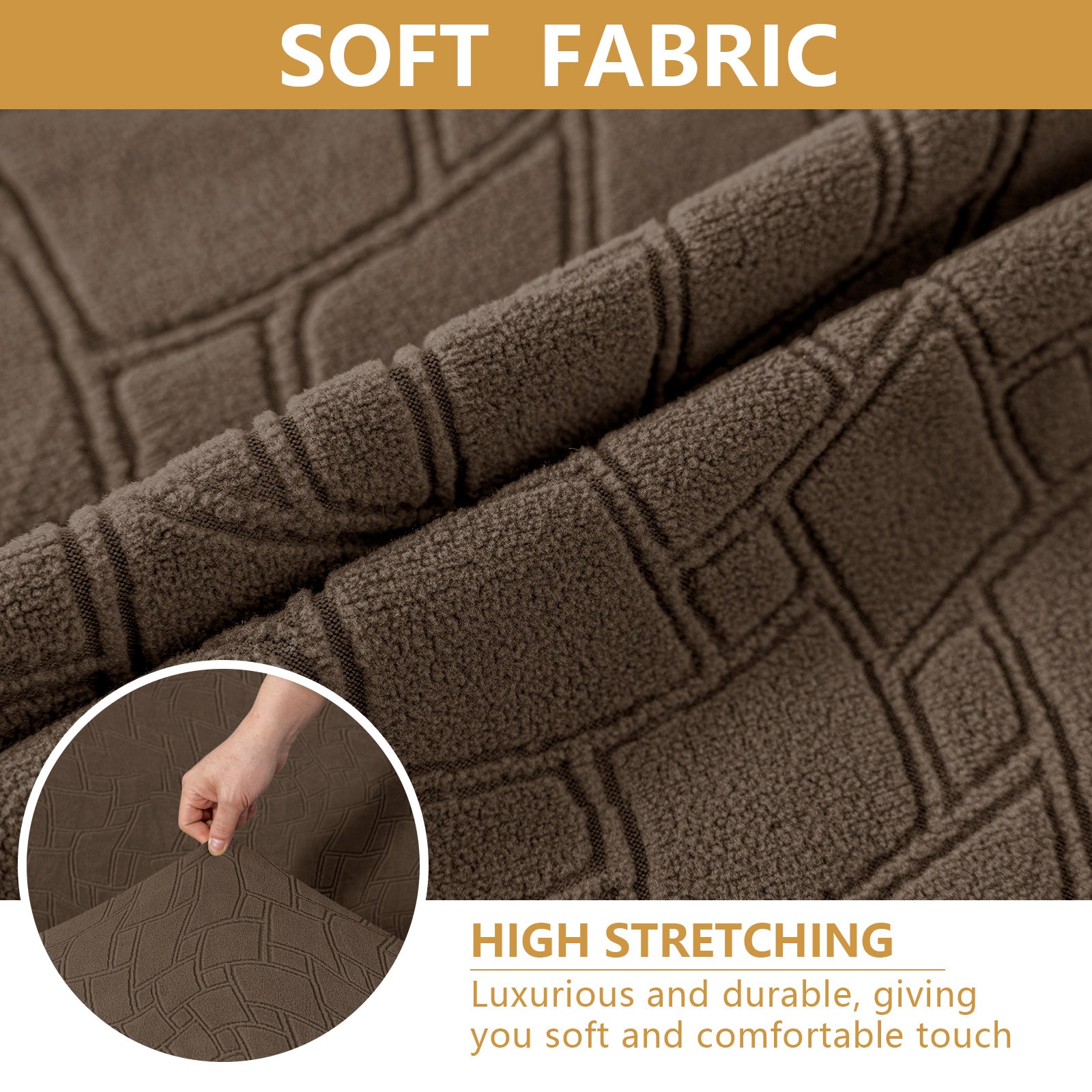 Ystyle 6-Piece Chair Covers with Backrest, Elastic Living Room Kitchen Chair Slipcovers, Soft Comfortable Anti-Scratch Chair Covers, Easy to Clean and Durable, Washable Removable