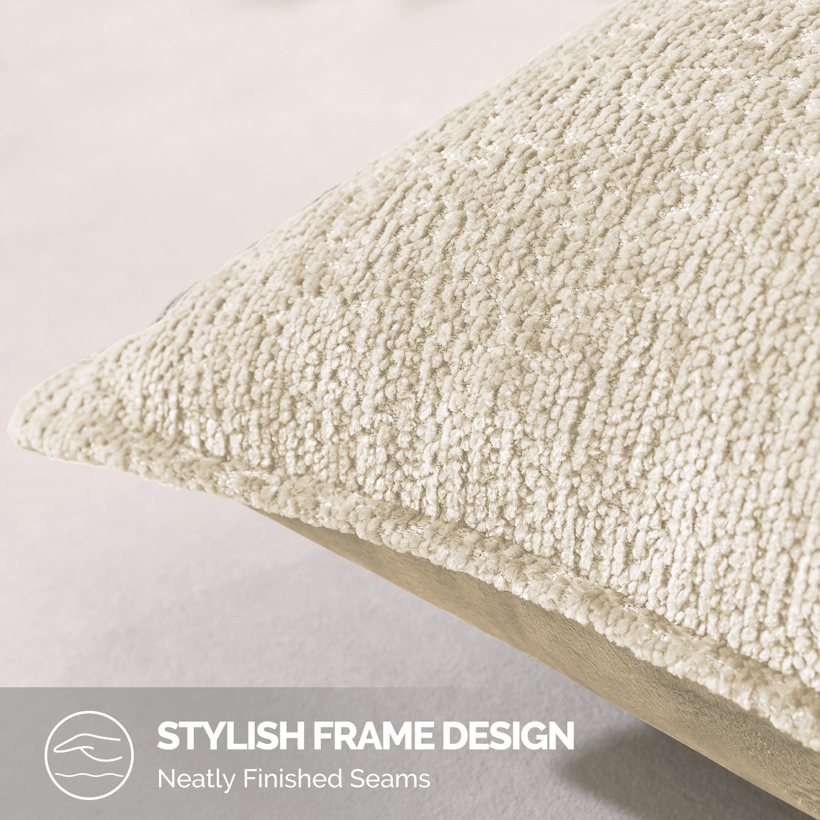 Ystyle Chenille Sofa Cushion Covers 60 x 60 cm, 2 Pieces, Soft Durable Heart-Shaped Cushion Cover, Decorative Elegant Pillow Case for Living Room