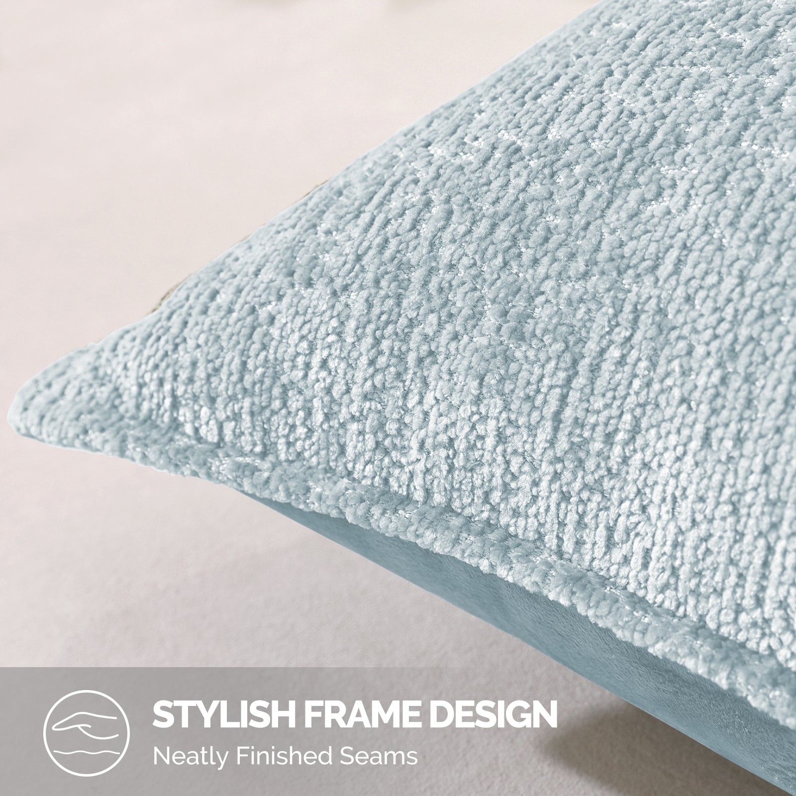 Ystyle Chenille Sofa Cushion Covers 60 x 60 cm, 2 Pieces, Soft Durable Heart-Shaped Cushion Cover, Decorative Elegant Pillow Case for Living Room