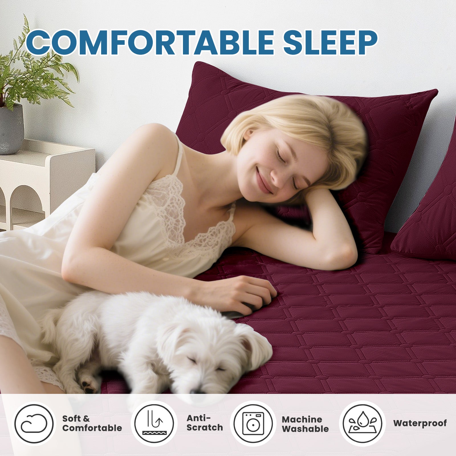 Ystyle Waterproof Mattress Protector – Double Size 160x190 cm Anti-Allergy & Scratch Resistant