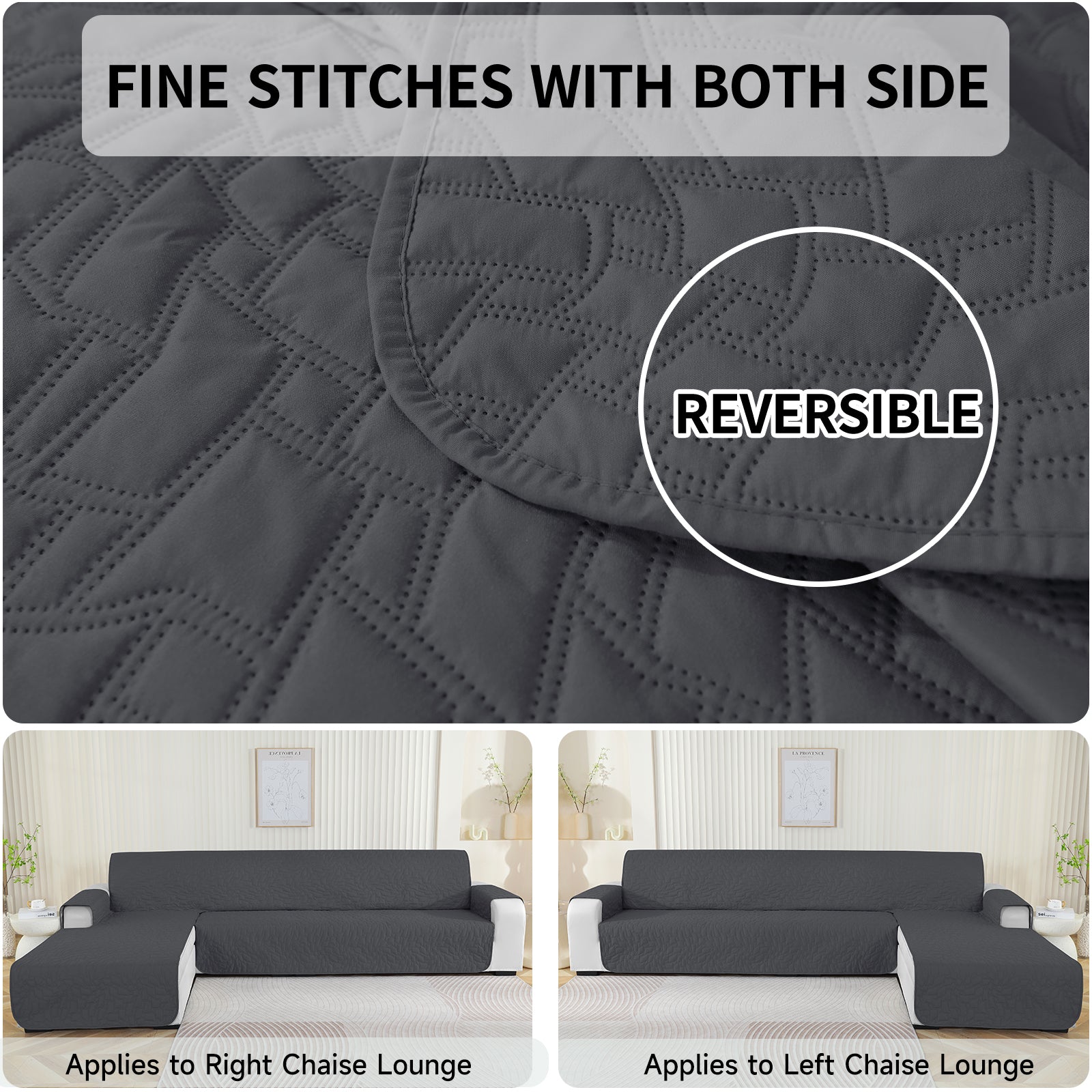 Copertura Impermeabile Reversibile per Divano Angolare a 4 Posti Penisola | YSTYLE