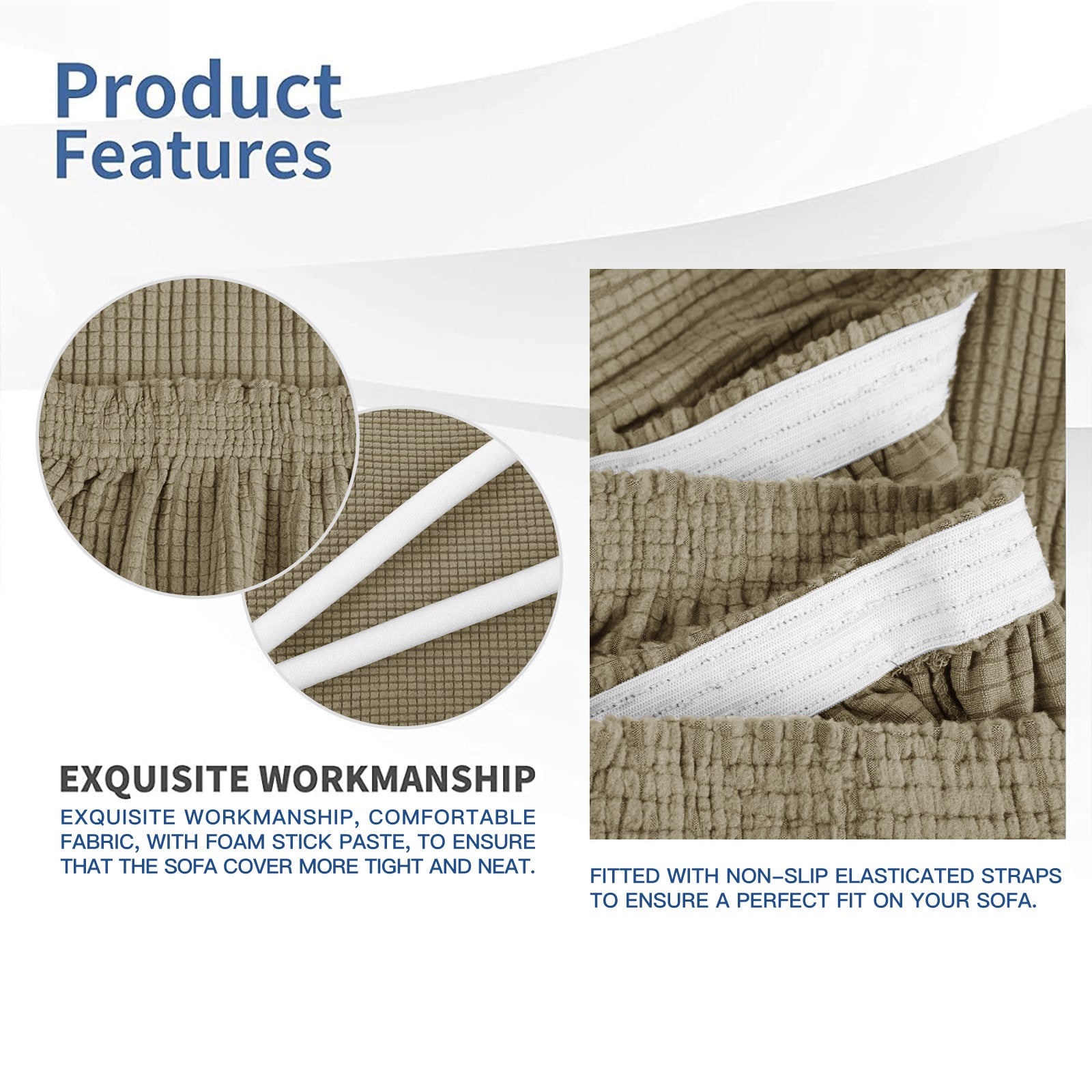 YSTYLE Cubierta de Sofá para 3 Personas – Elástica, Antideslizante y Amigable con Mascotas, Resistente a los Rayones, Lavable-Red 