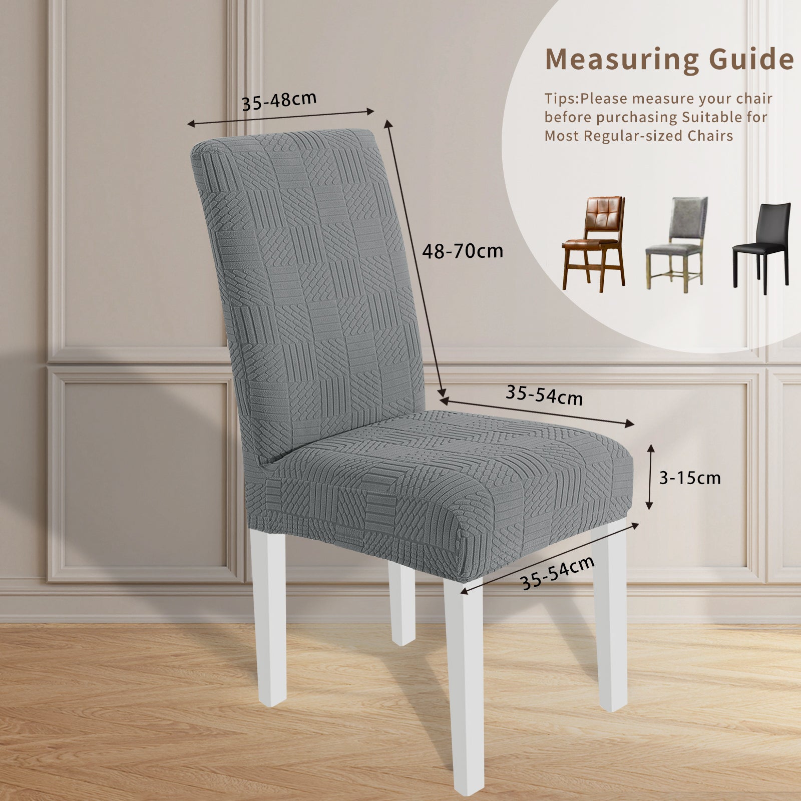 YSTYLE 2 Pieces élastique Dining Chair couvertures 48-70CM Back Height