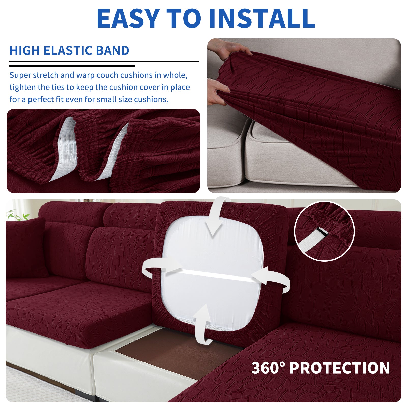 YSTYLE 2 pezzi Copertura per sedile divano elasticizzata 1 posto geometrico anti-scivolo