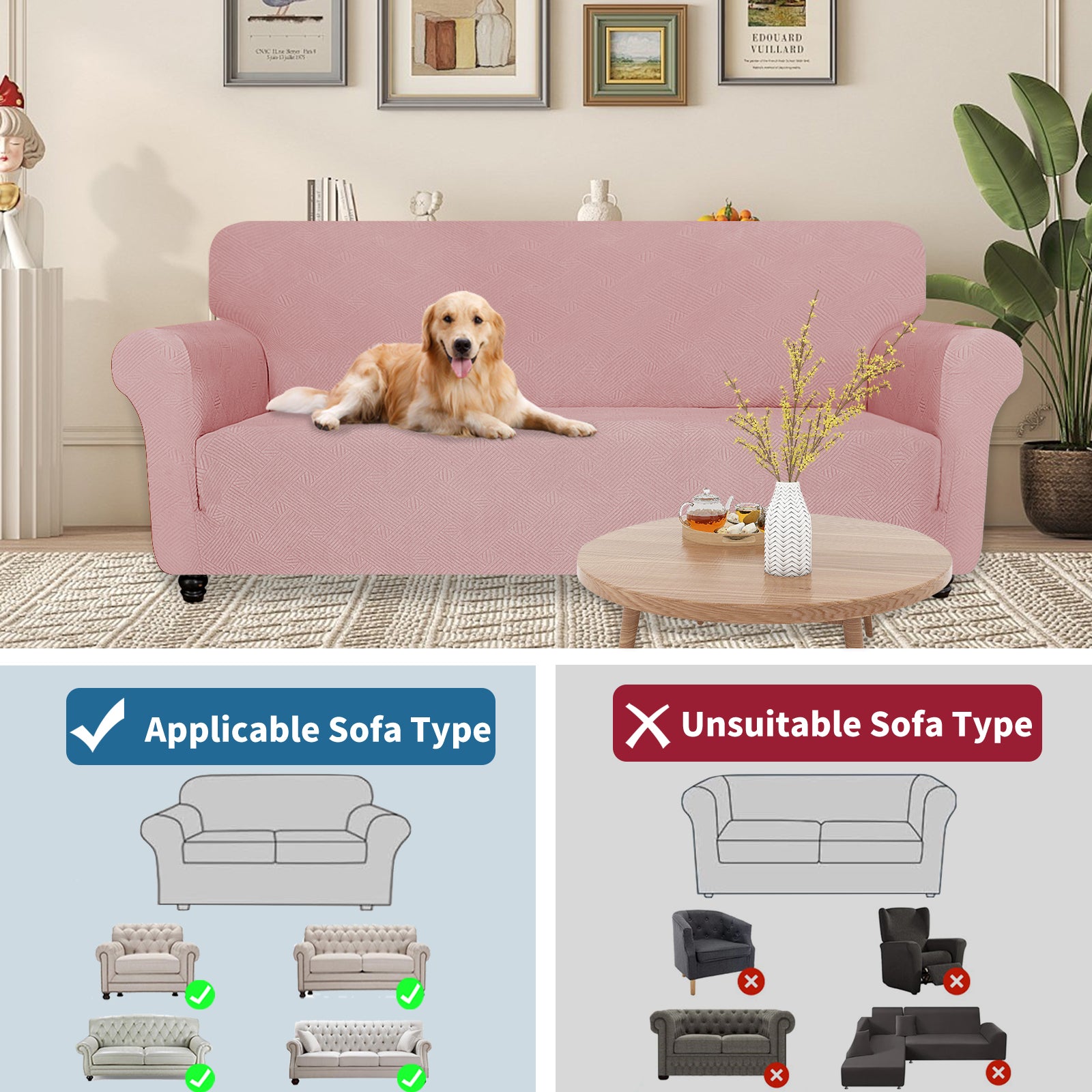 YSTYLE Hoch Stretch 1-Sitzer Sessel Bezug Anti-Rutsch Waschbar