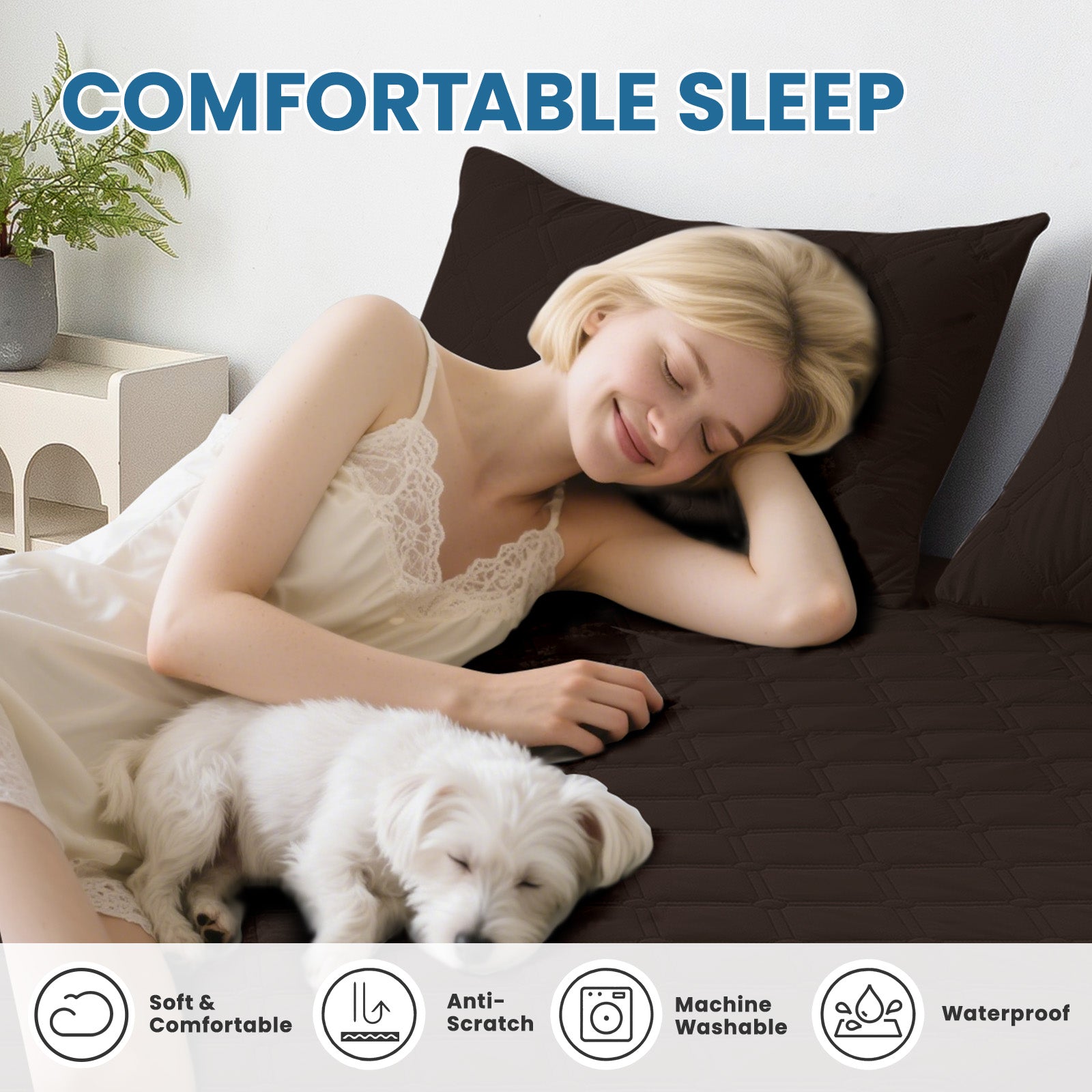 Ystyle Waterproof Mattress Protector – Double Size 160x190 cm Anti-Allergy & Scratch Resistant