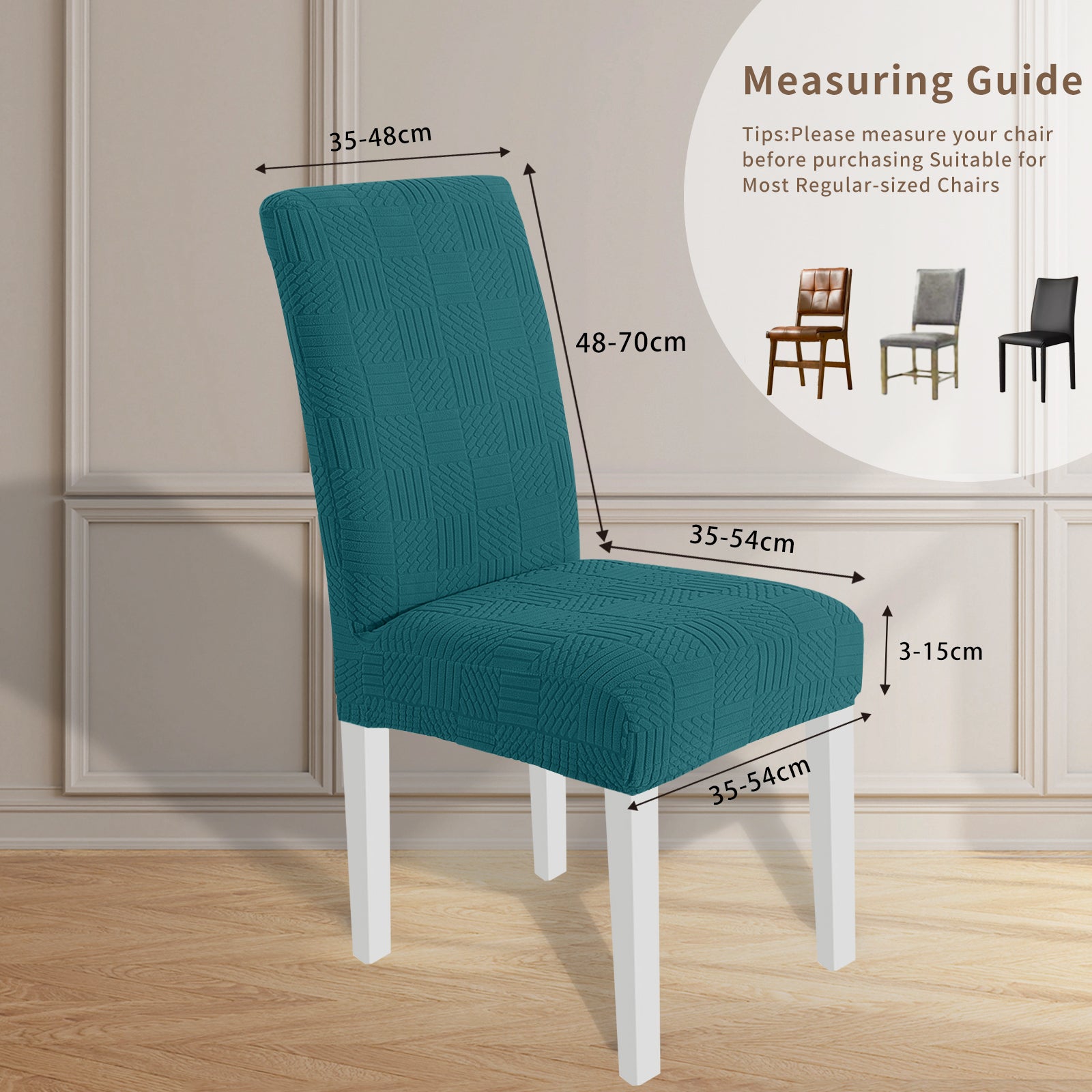 YSTYLE 2 Pieces élastique Dining Chair couvertures 48-70CM Back Height