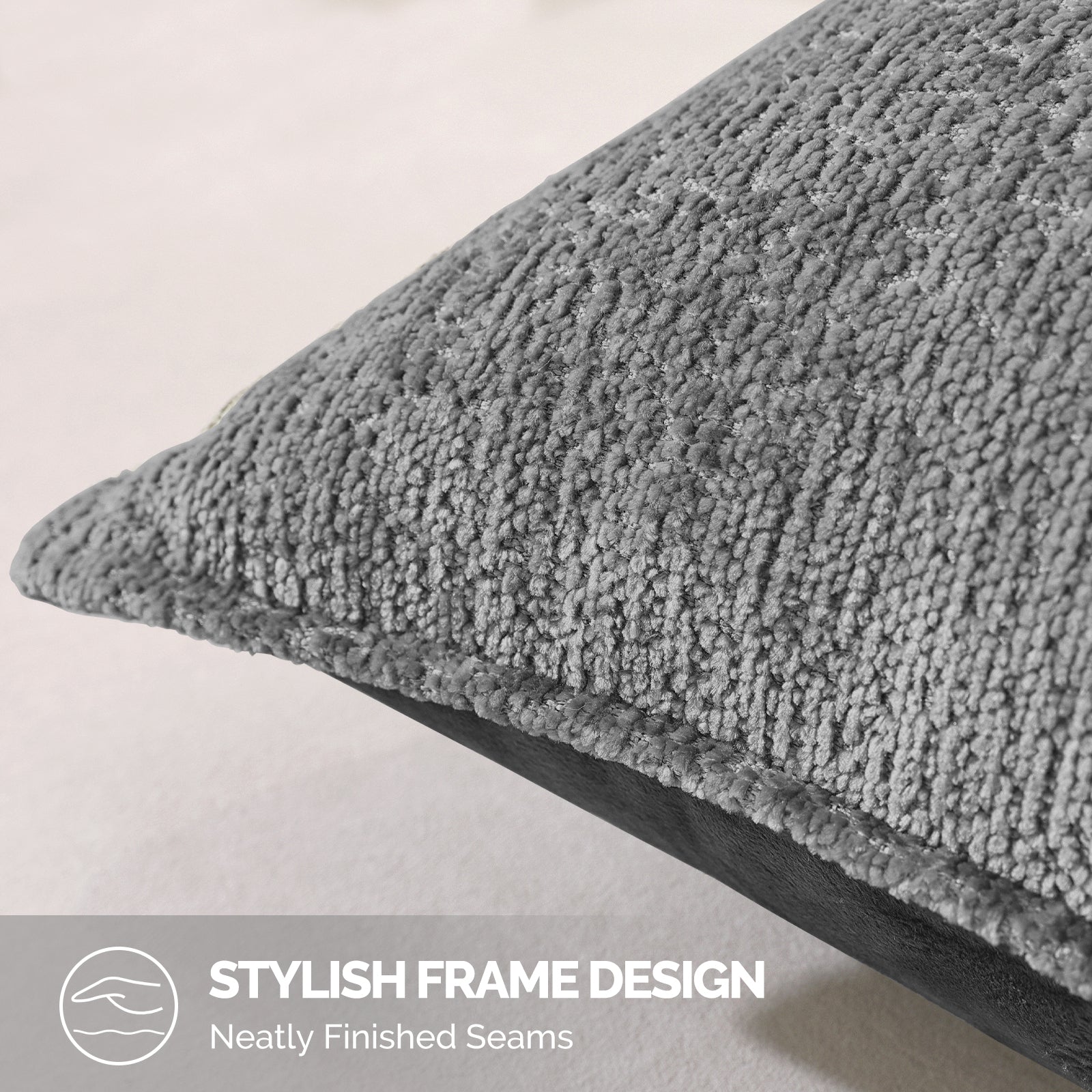 Ystyle Chenille Sofa Cushion Covers 60 x 60 cm, 2 Pieces, Soft Durable Heart-Shaped Cushion Cover, Decorative Elegant Pillow Case for Living Room