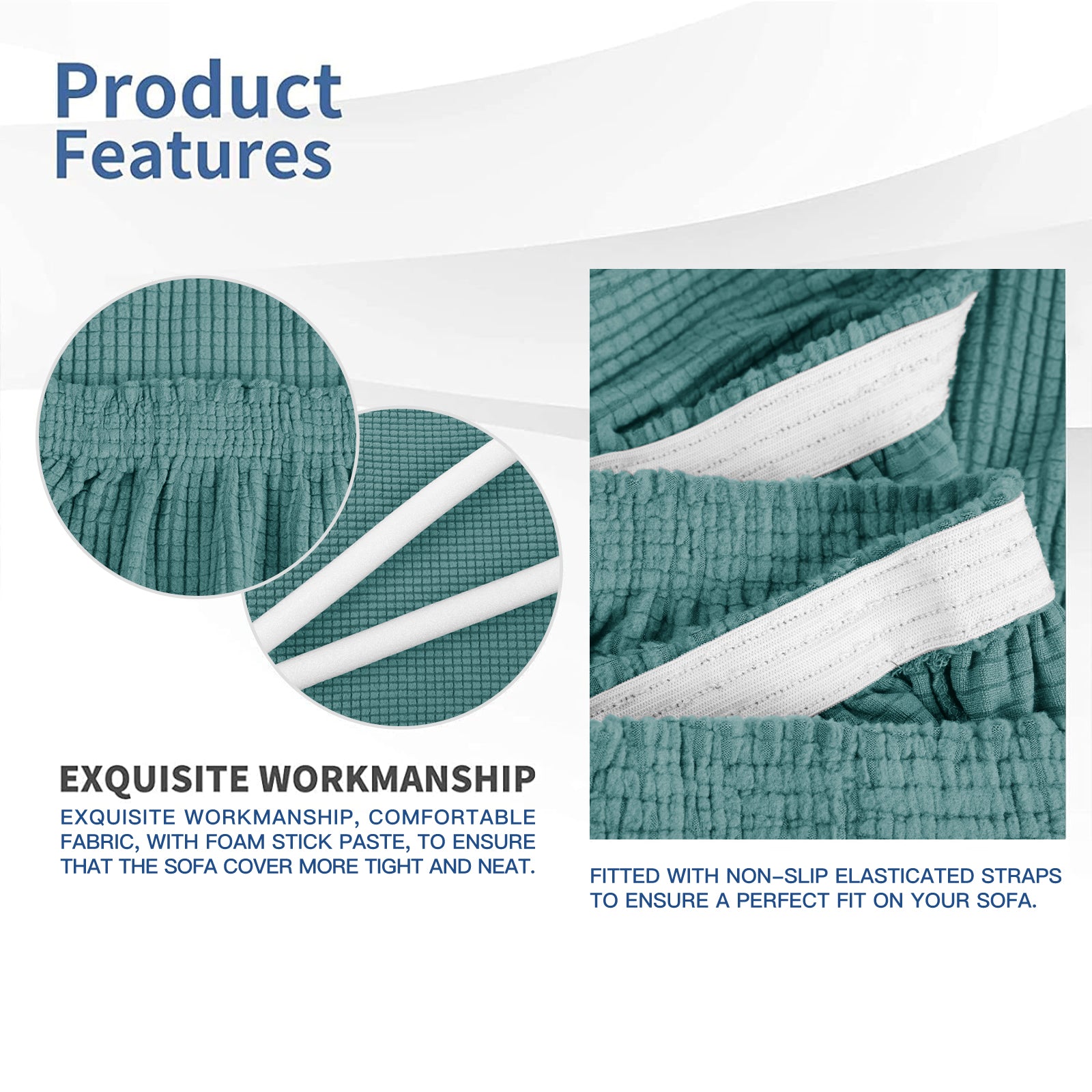 YSTYLE Cubierta de Sofá para 3 Personas – Elástica, Antideslizante y Amigable con Mascotas, Resistente a los Rayones, Lavable-Red 