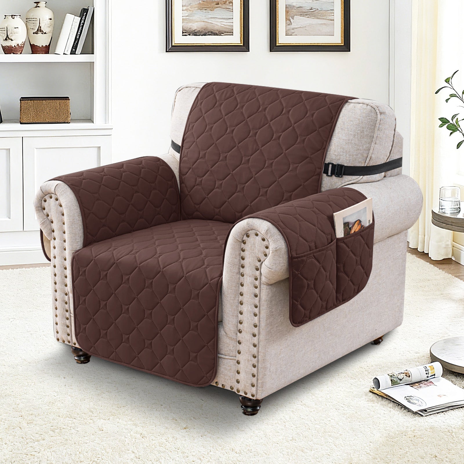 Copripoltrona impermeabile YSTYLE a 1 posto con tasche antiscivolo