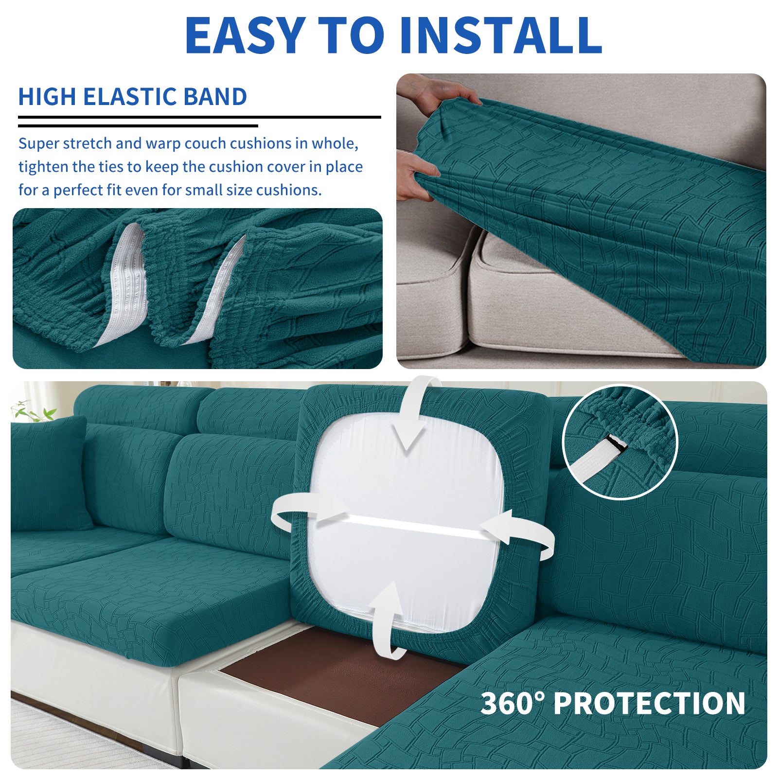 YSTYLE 2 pezzi Copertura per sedile divano elasticizzata 1 posto geometrico anti-scivolo