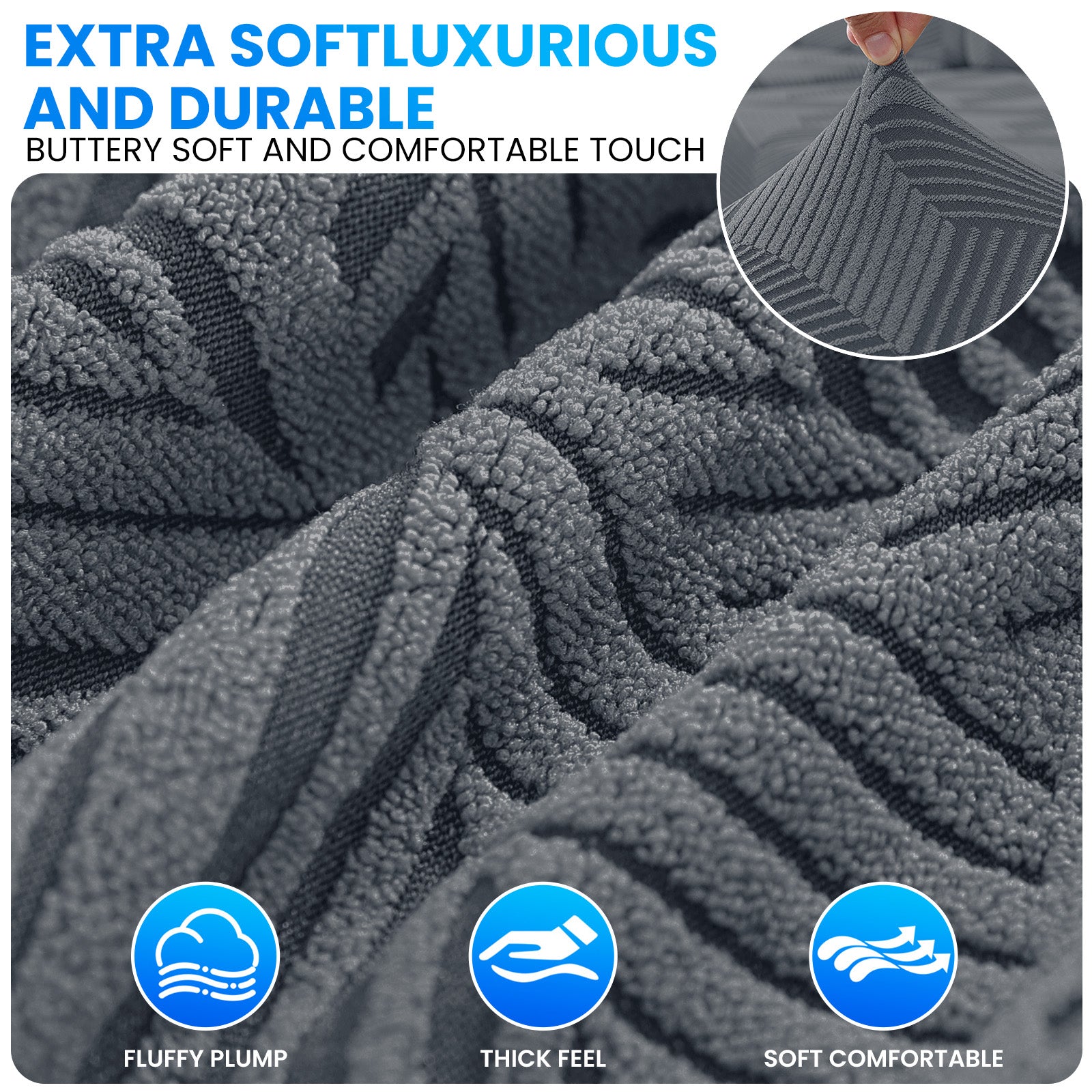 Housse de siège de canapé élastique Ystyle, housse de coussin universelle pour salon, housses de coussin de canapé séparées, anti-dérapante, résistante aux taches, super douce et lavable (3 pièces + méridienne)