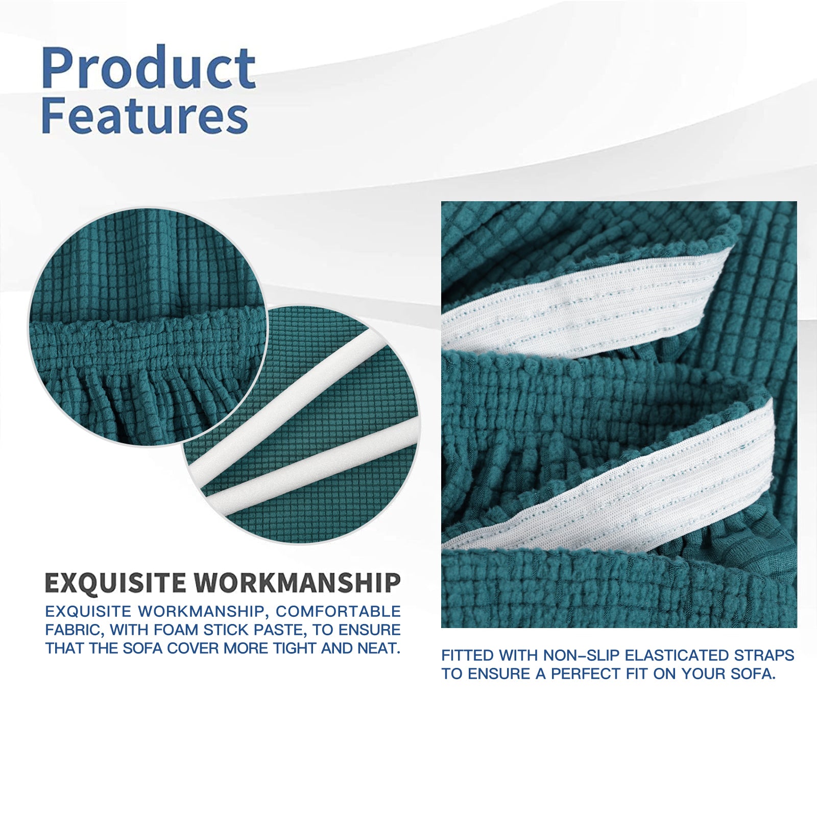 YSTYLE Cubierta de Sofá para 3 Personas – Elástica, Antideslizante y Amigable con Mascotas, Resistente a los Rayones, Lavable-Red 