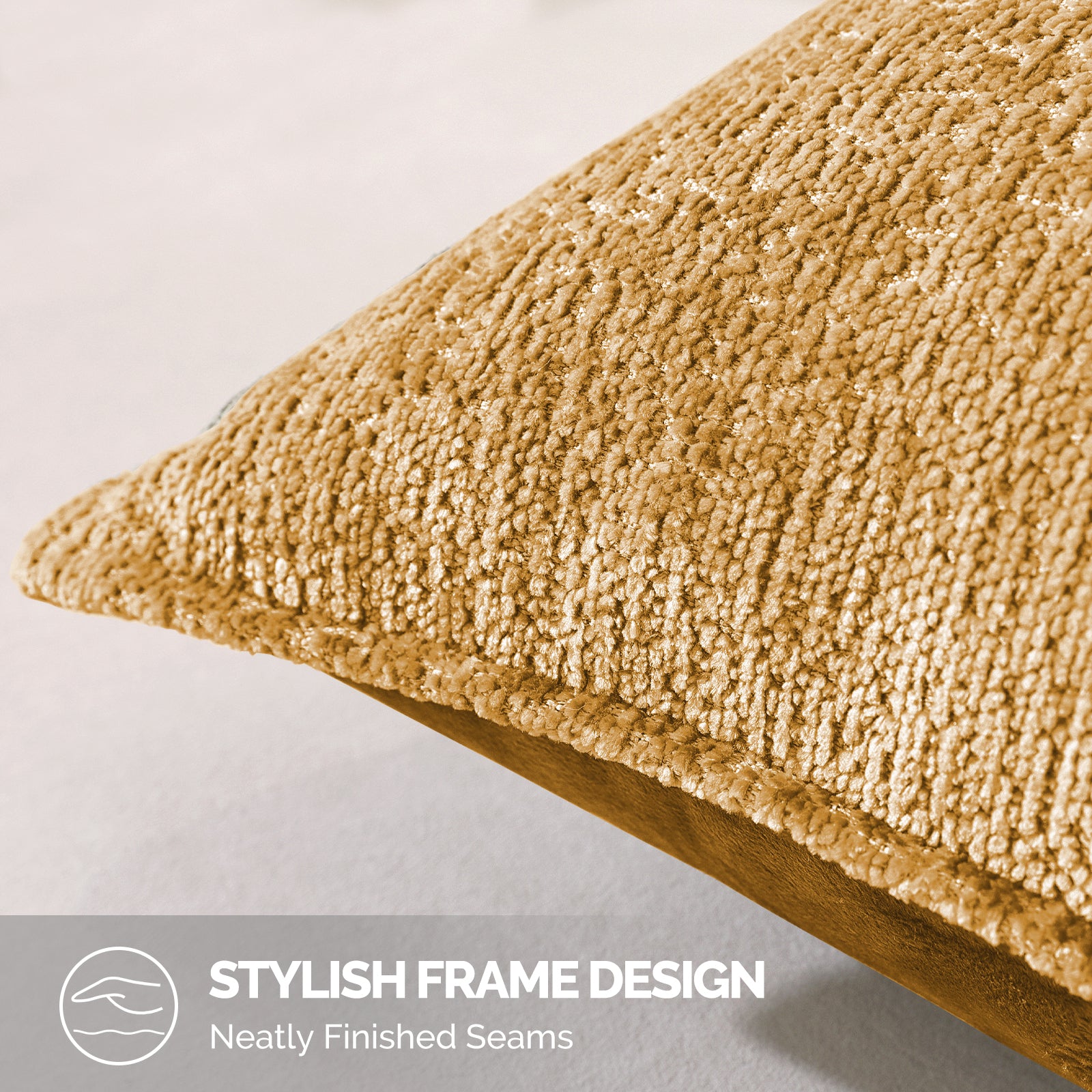 Ystyle Chenille Sofa Cushion Covers 60 x 60 cm, 2 Pieces, Soft Durable Heart-Shaped Cushion Cover, Decorative Elegant Pillow Case for Living Room