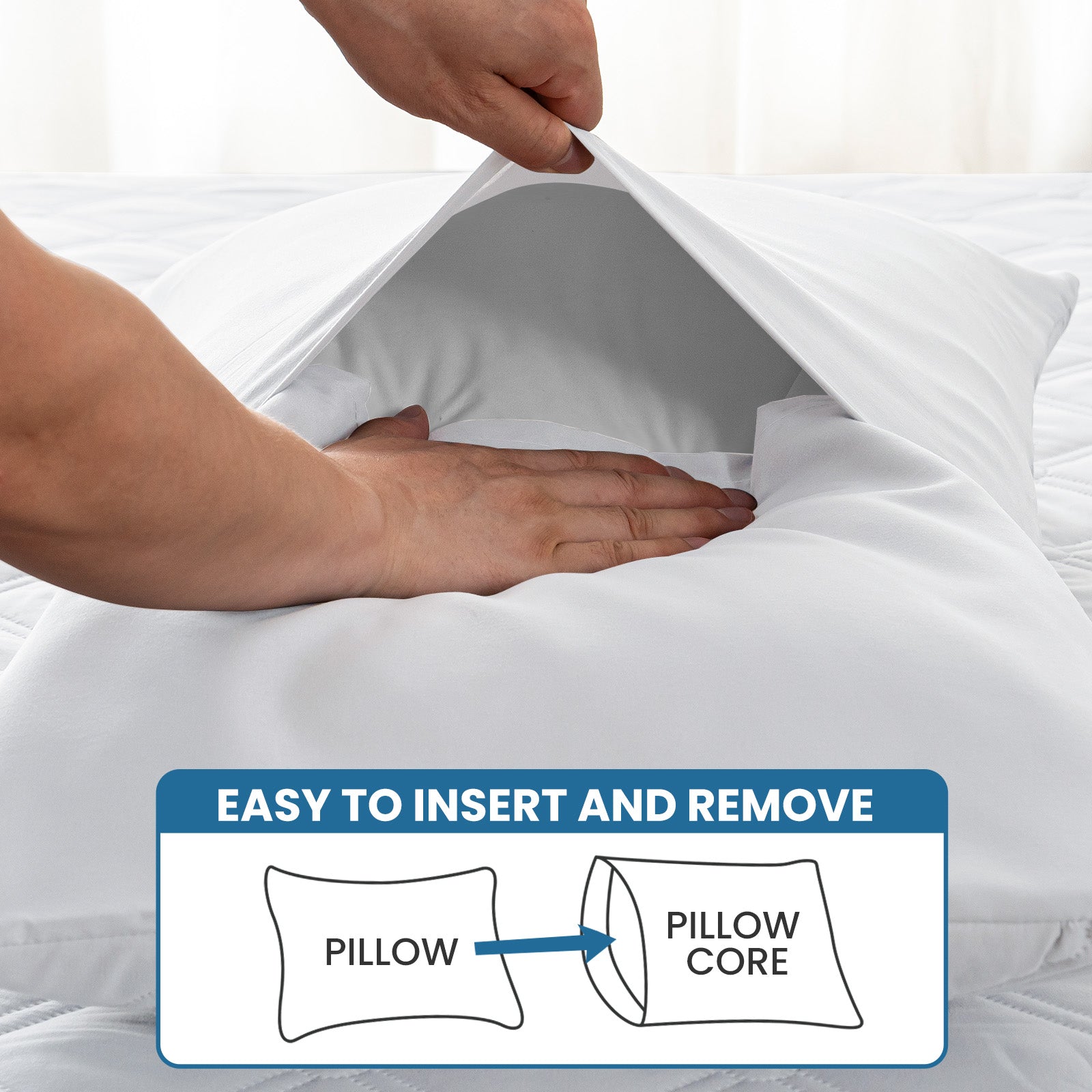 Ystyle Waterproof Pillow Protectors 50x80 cm Set of 2, Scratch-Resistant Pillowcase Covers