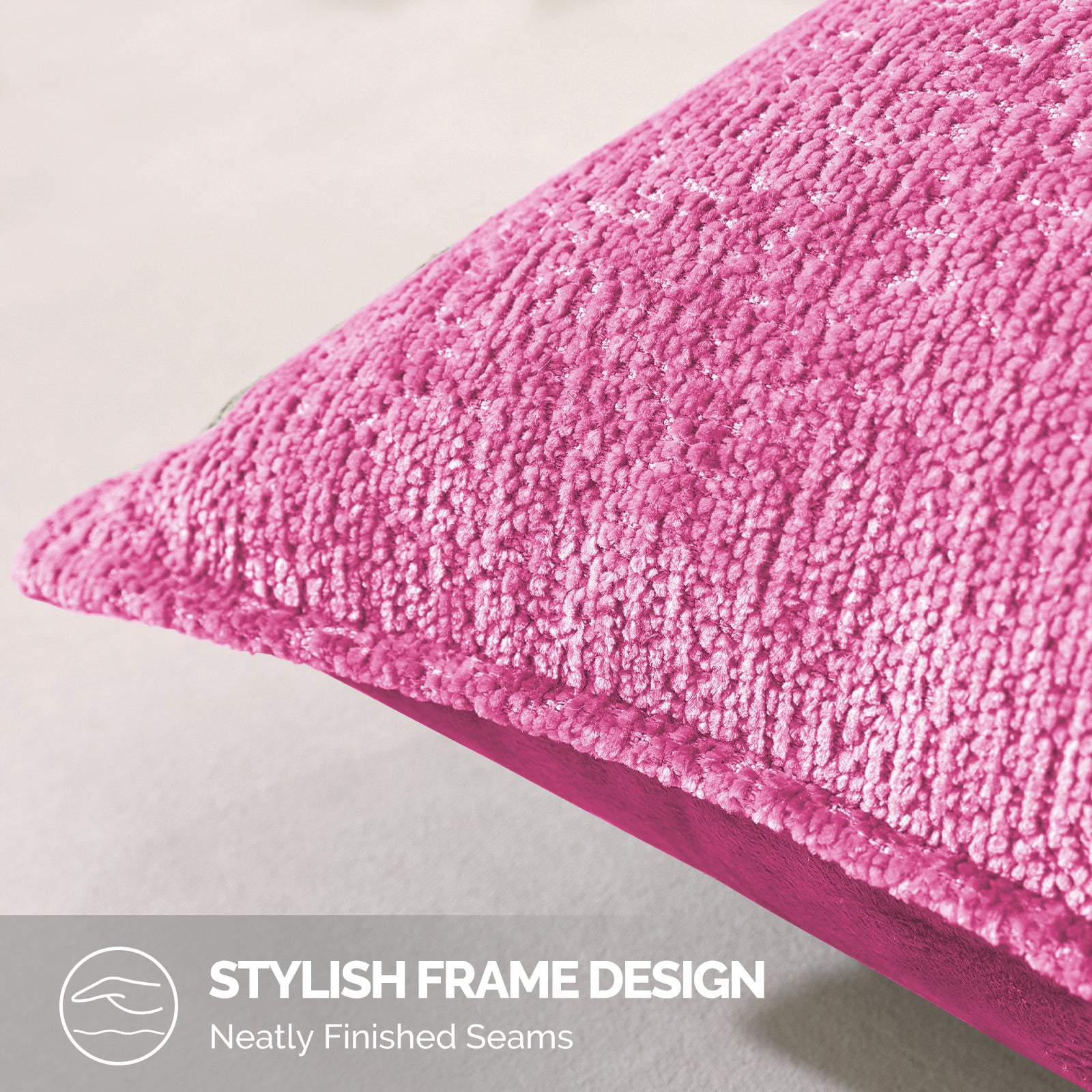 Ystyle Chenille Sofa Cushion Covers 60 x 60 cm, 2 Pieces, Soft Durable Heart-Shaped Cushion Cover, Decorative Elegant Pillow Case for Living Room