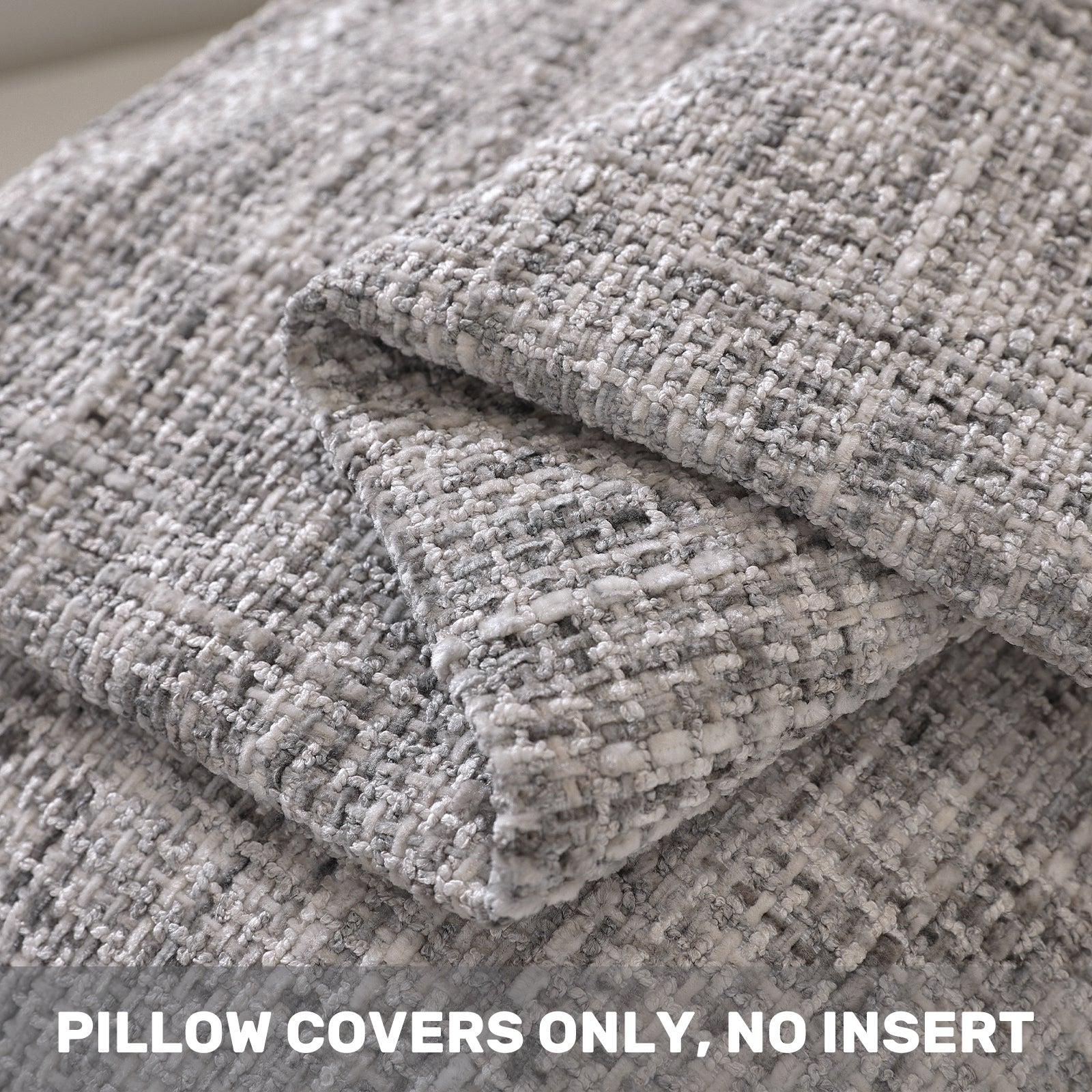 Ystyle Chenille Sofa Cushion Covers 60 x 60 cm, 2 Pieces, Soft Durable Cushion Cover, Sofa Cushion Cover with Corazón Shape, Elegant Decorative Pillowcase Living Room