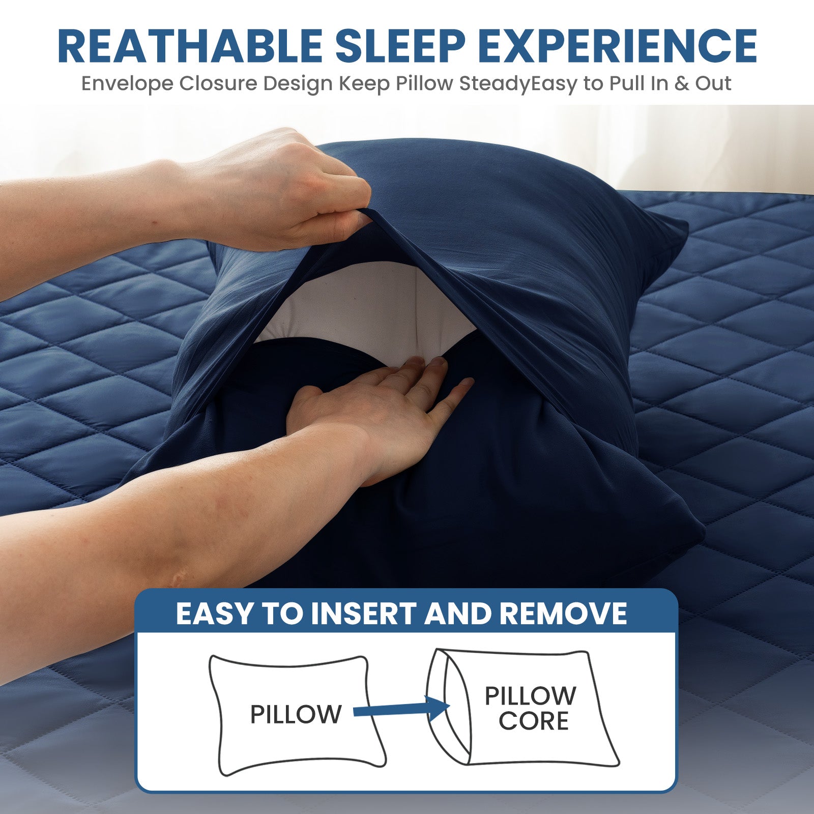 YSTYLE 2 Pieces Waterproof Bed Pillowcases 50x80cm Anti Mite-YSTYLE