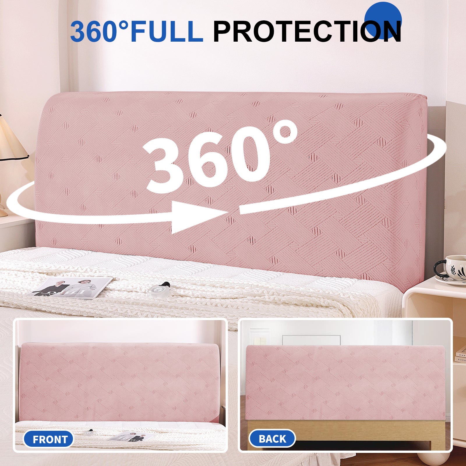 Ystyle 150cm Bed Headboard Cover, Elasticized Double/Single Bed Headboard Cover, Washable Double Bed Headboard Slipcover, Universal Dust-Proof Headboard Cover