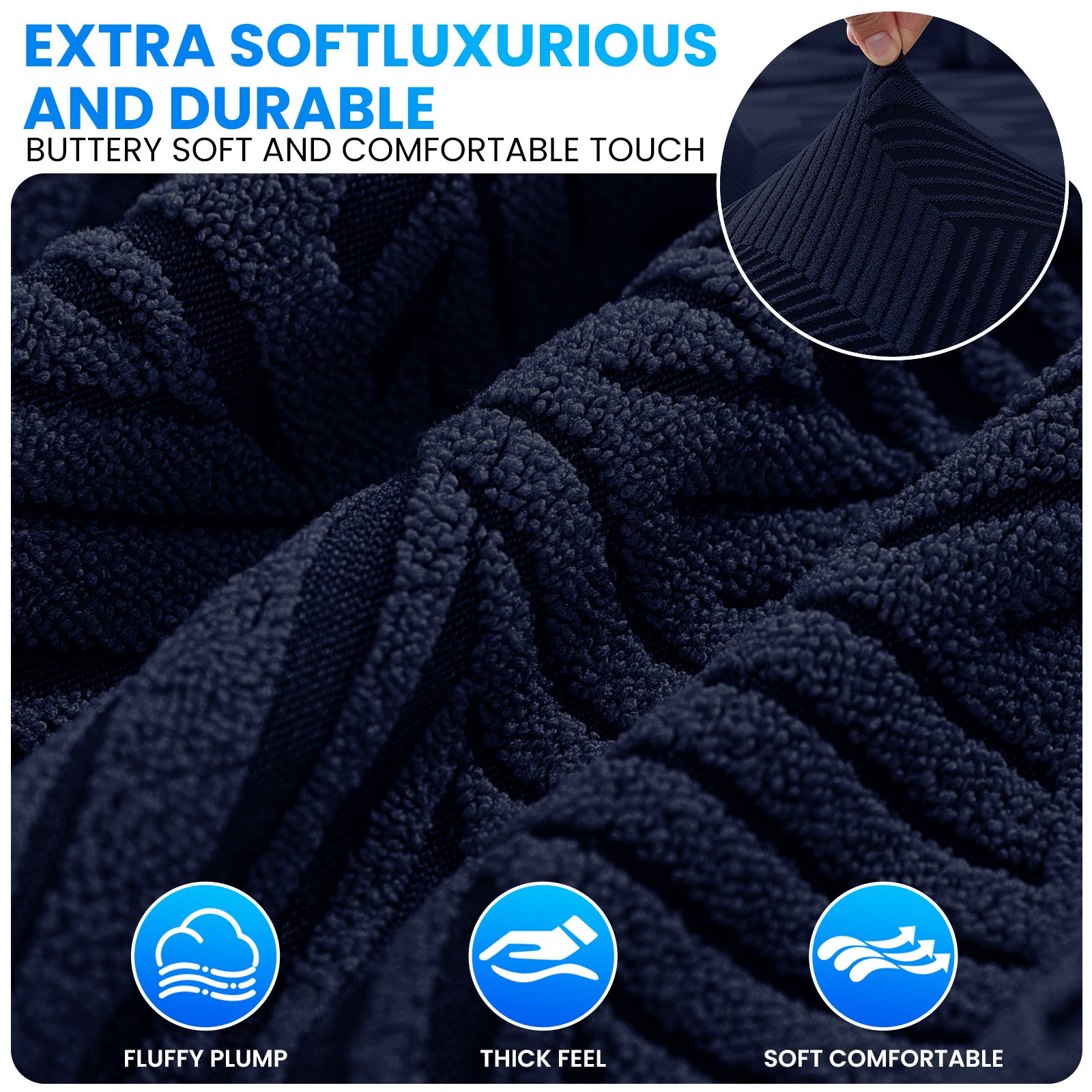 Ystyle Elastic Sofa Seat Cover, Universal Living Room Cushion Cover, Separate Sofa Cushion Slipcovers, Non-Slip, Stain-Resistant, Super Soft & Washable(2 Pieces+Chaise longue)