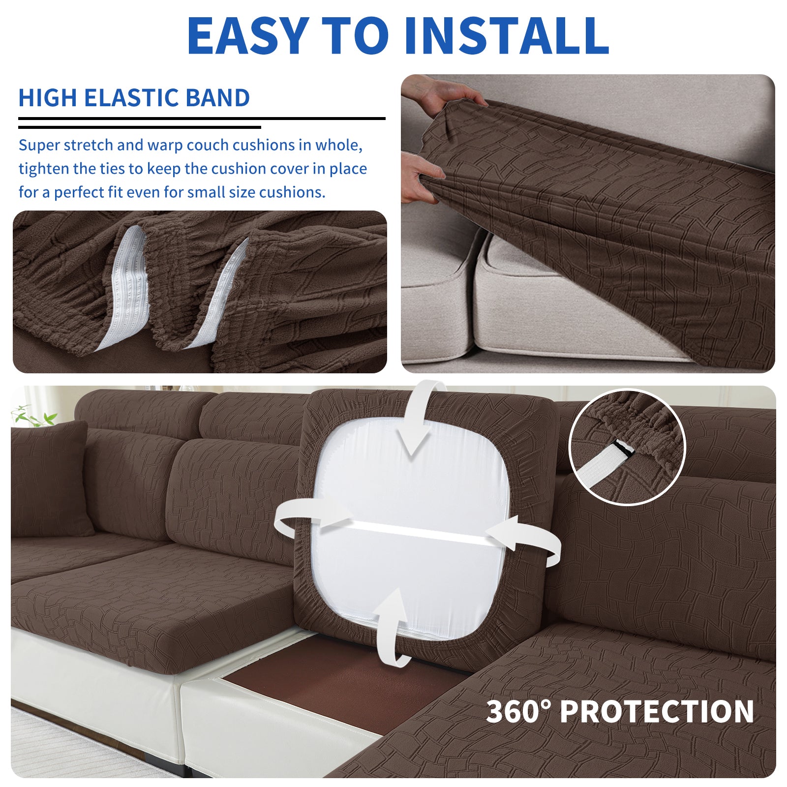 YSTYLE 2 pezzi Copertura per sedile divano elasticizzata 1 posto geometrico anti-scivolo