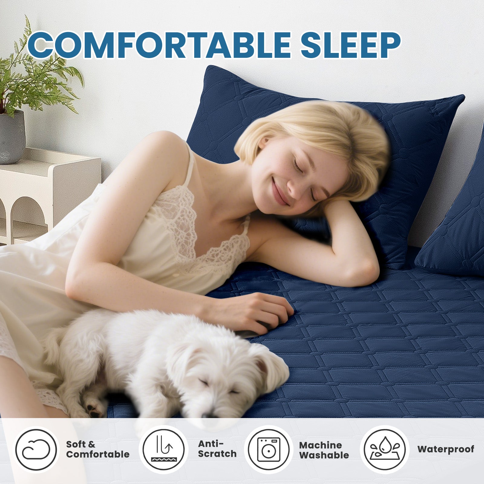 Ystyle Waterproof Mattress Protector – Double Size 160x190 cm Anti-Allergy & Scratch Resistant