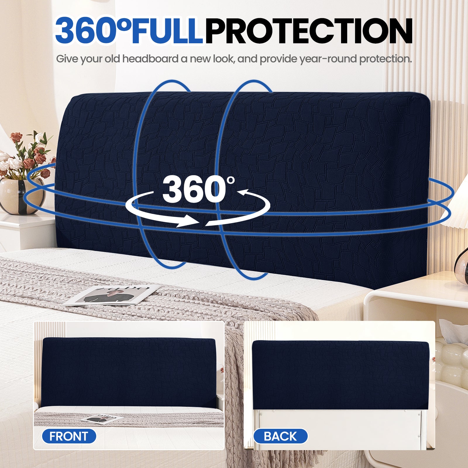 YSTYLE Universal Elastic 180cm Headboard Cover Dustproof Washable