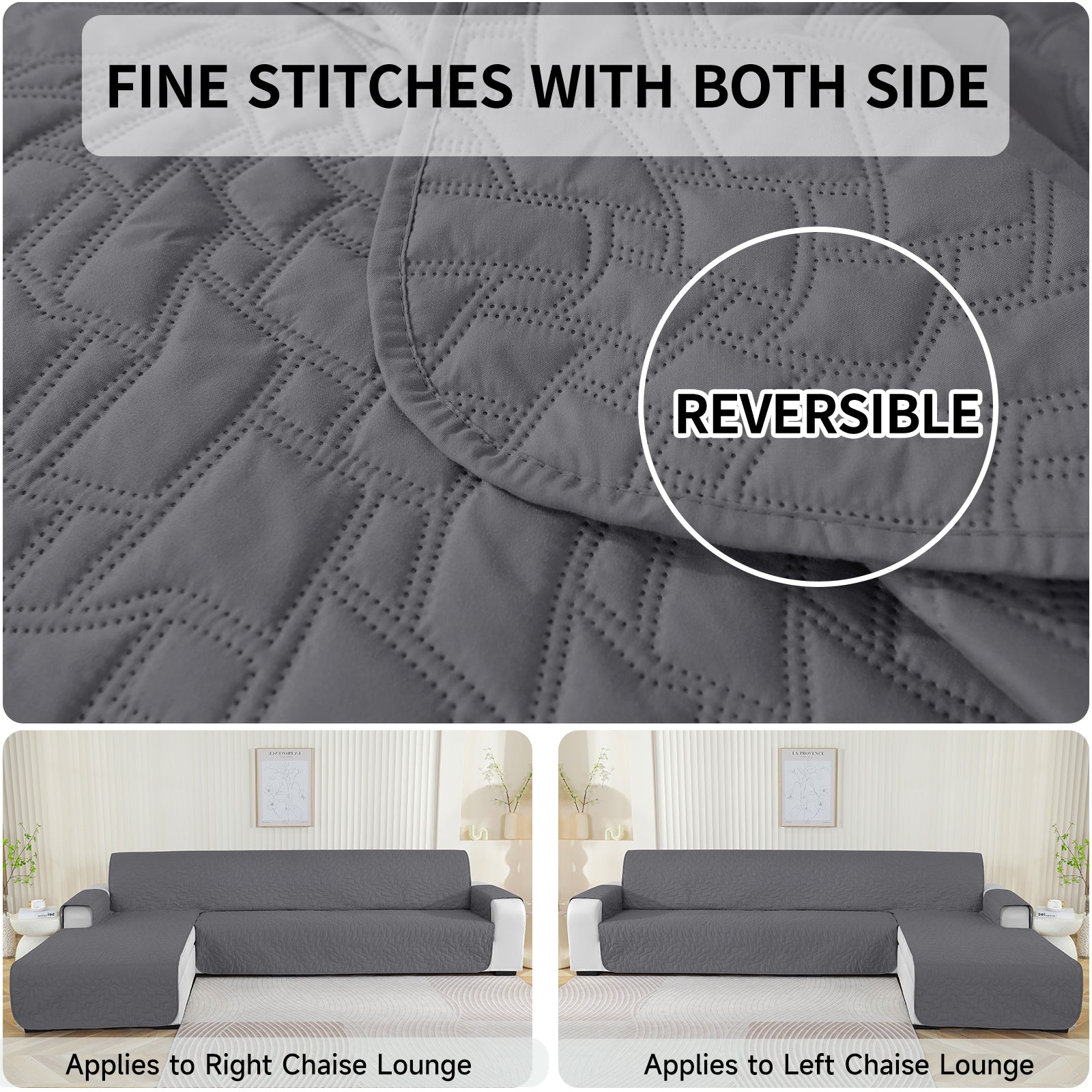 Copertura Impermeabile Reversibile per Divano Angolare a 4 Posti Penisola | YSTYLE