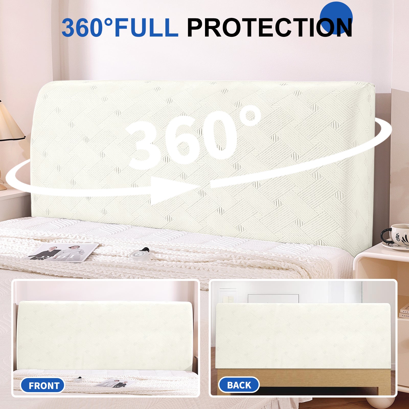 Ystyle 150cm Bed Headboard Cover, Elasticized Double/Single Bed Headboard Cover, Washable Double Bed Headboard Slipcover, Universal Dust-Proof Headboard Cover