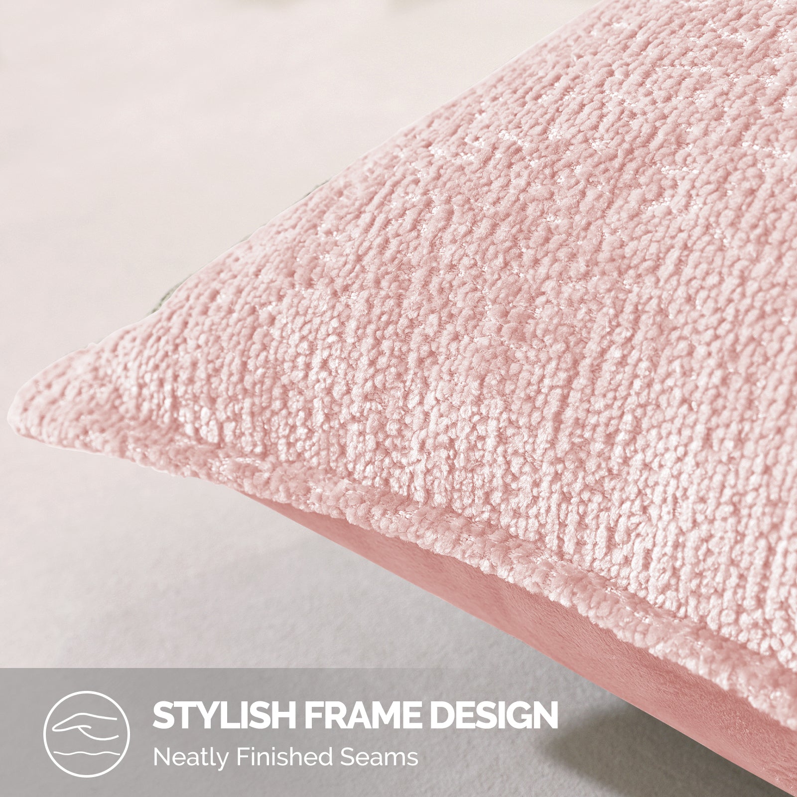 Ystyle Chenille Sofa Cushion Covers 60 x 60 cm, 2 Pieces, Soft Durable Heart-Shaped Cushion Cover, Decorative Elegant Pillow Case for Living Room