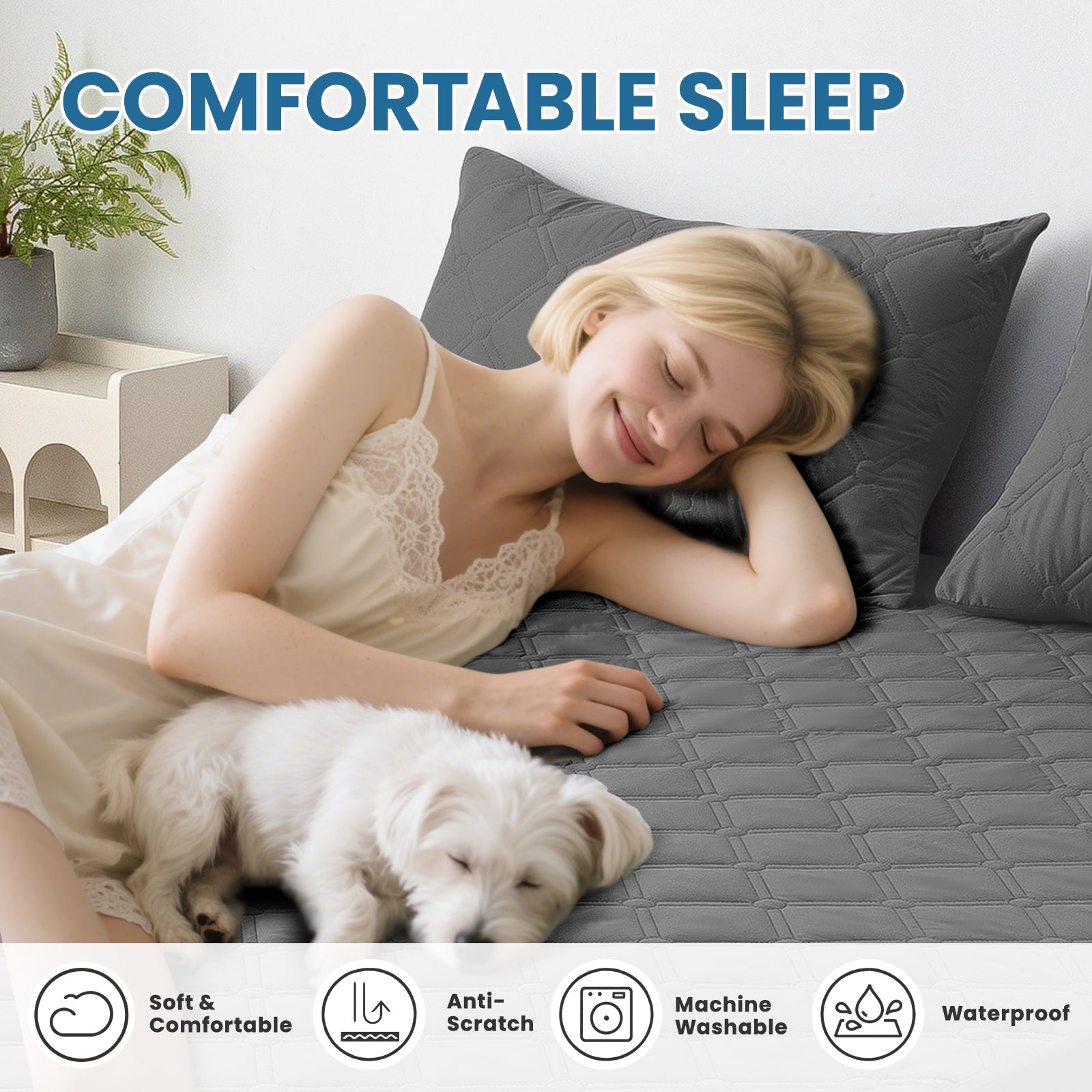 Ystyle Waterproof Mattress Protector – Double Size 160x190 cm Anti-Allergy & Scratch Resistant