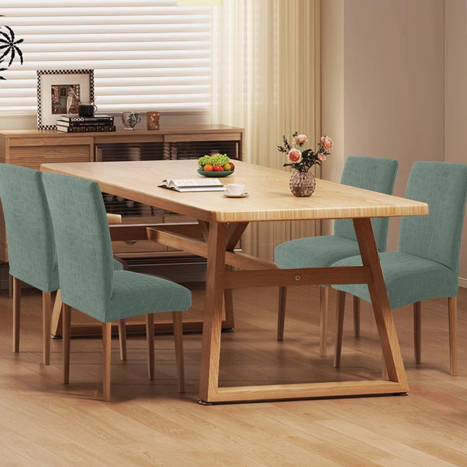 YSTYLE 6 PCS Fundas para Sillas – Ajuste Elástico, Resistente a los Rayones, Protector Universal para Sillas de Comedor - Ondulado 