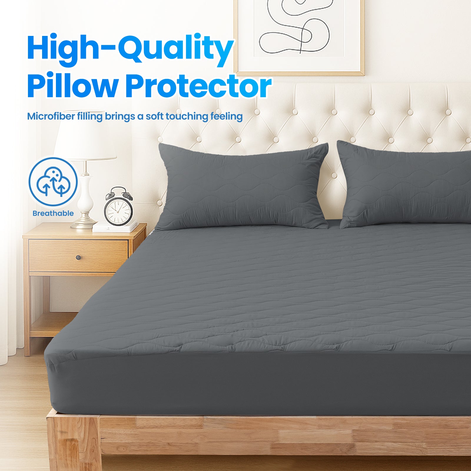 YSTYLE 2 Waterproof Pillowcases 50x80cm Breathable Anti Mite-YSTYLE