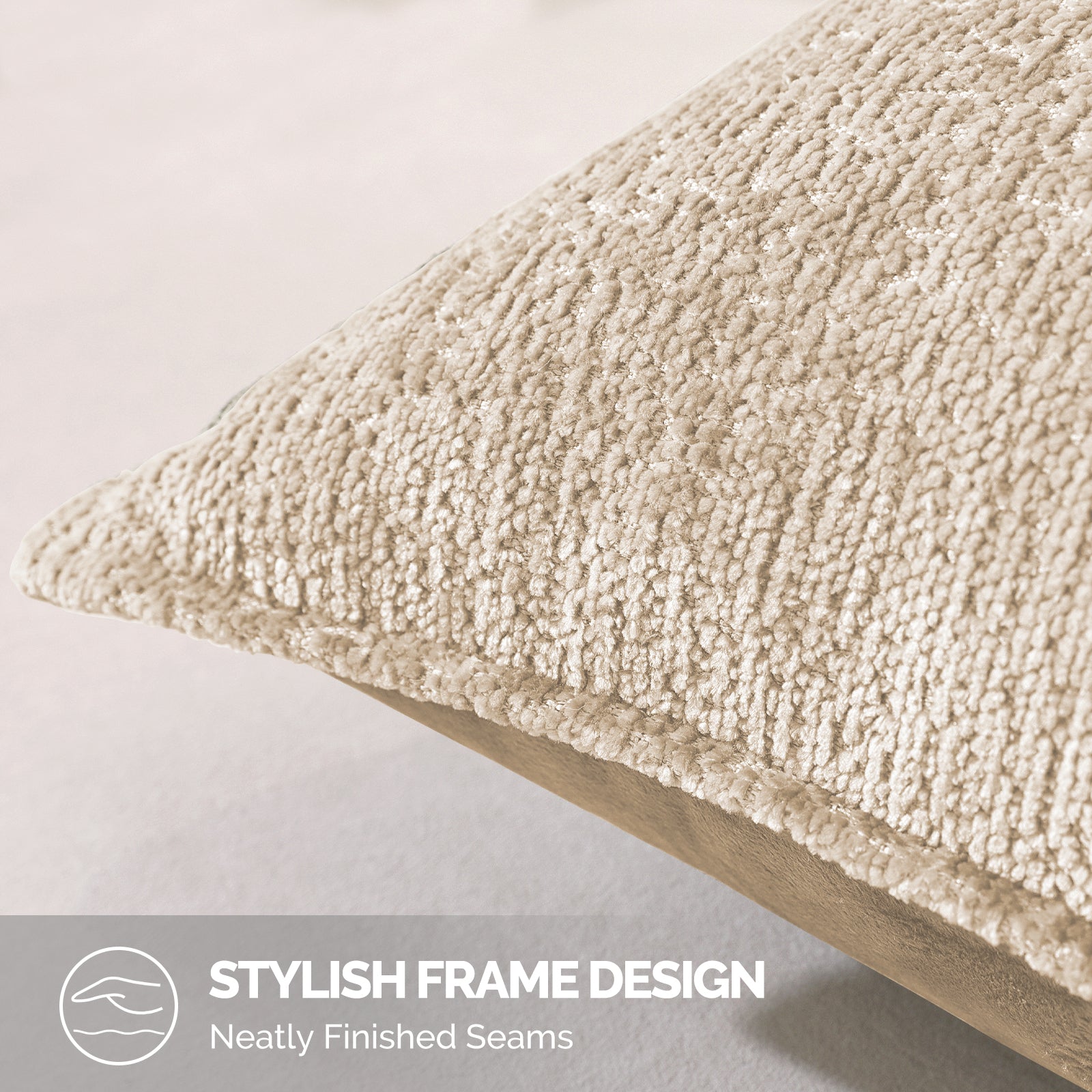 Ystyle Chenille Sofa Cushion Covers 60 x 60 cm, 2 Pieces, Soft Durable Heart-Shaped Cushion Cover, Decorative Elegant Pillow Case for Living Room