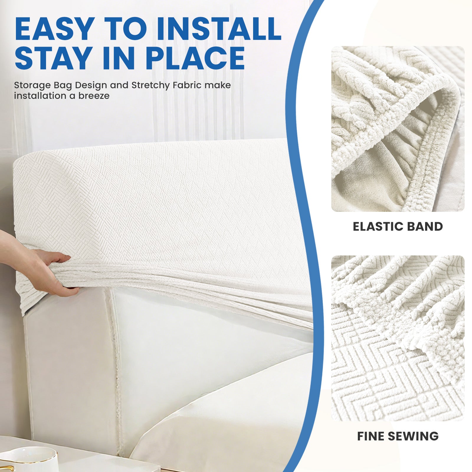 Ystyle 120cm Single Bed Headboard Cover Elasticated Headboard Slipcover, Universal Washable Single Bed Headboard Cover, Dust-Proof Headboard Protector