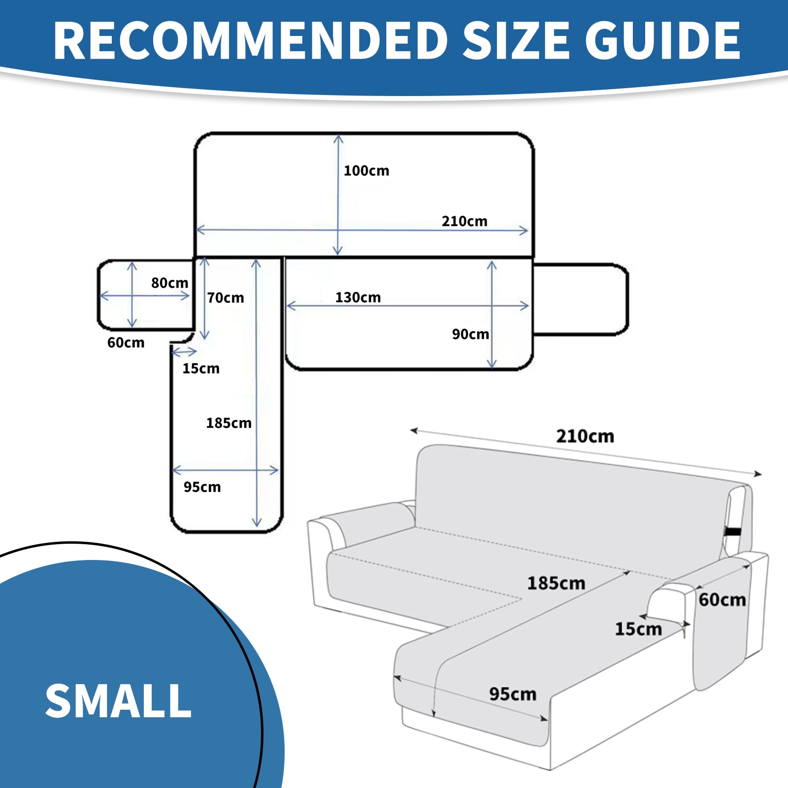 Copertura Impermeabile Reversibile per Divano Angolare a 2 Posti Penisola | YSTYLE