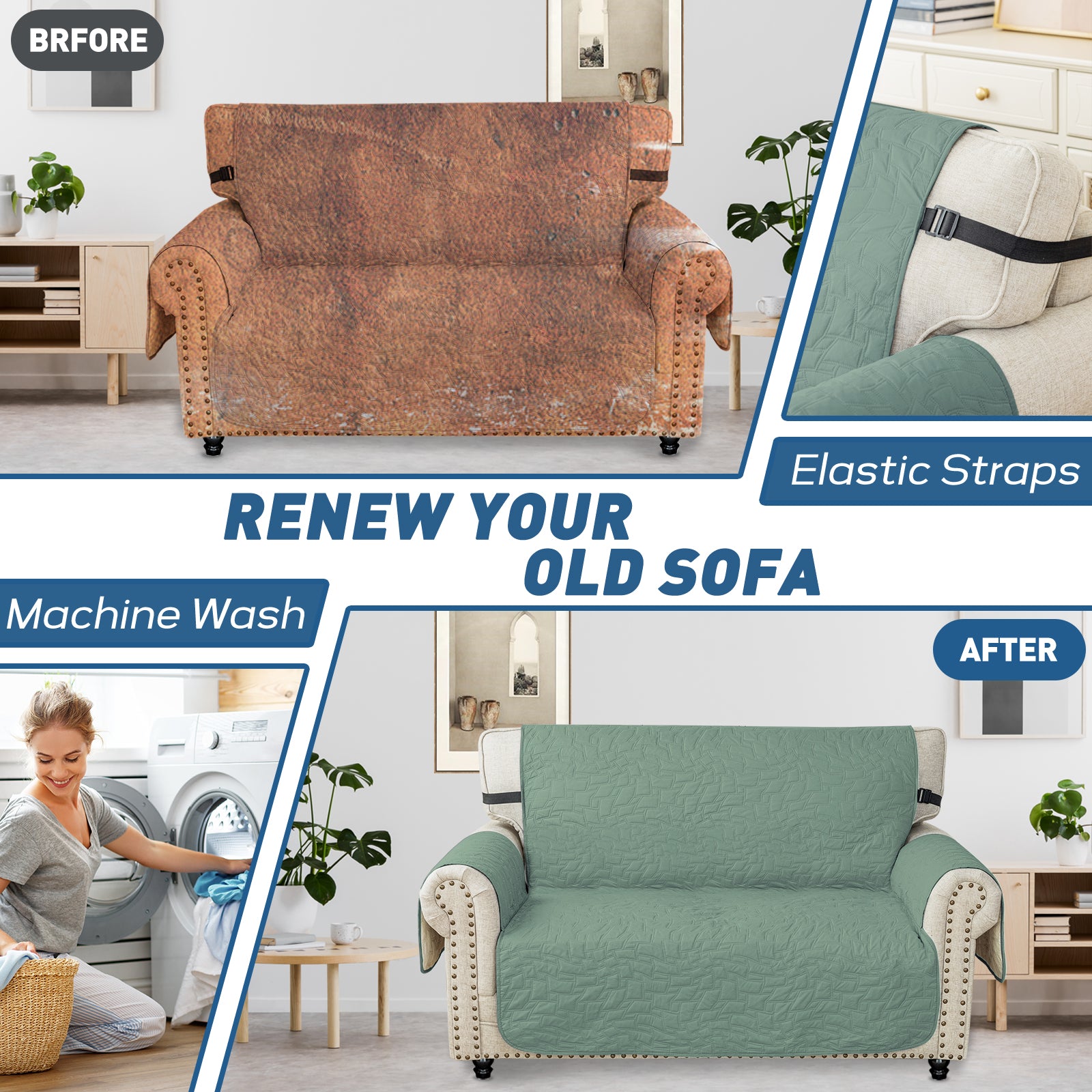 Copertura Impermeabile per Divano a 2 Posti con Braccioli Antiscivolo | YSTYLE