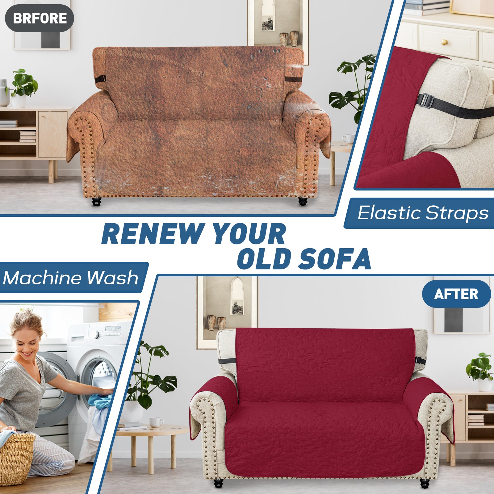 Copertura Impermeabile per Divano a 2 Posti con Braccioli Antiscivolo | YSTYLE