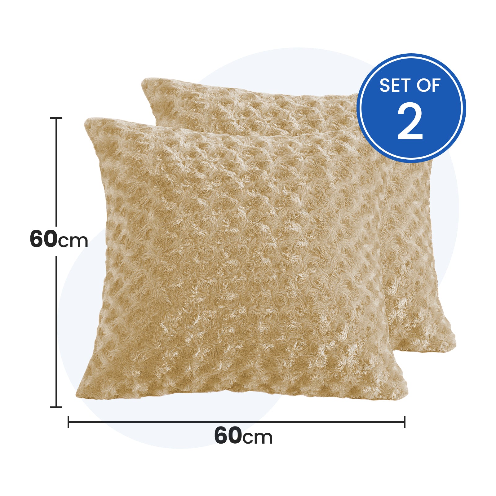 Ystyle Sofa Cushion Covers 60 x 60 cm Set of 2, Soft Plush Sofa Cushion Covers, Modern Elegant Decorative Sofa Cushion Covers, Durable for Living Room Bedroom