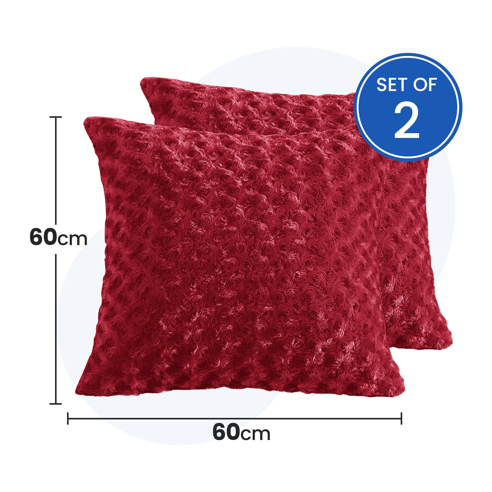 Ystyle Sofa Cushion Covers 60 x 60 cm Set of 2, Soft Plush Sofa Cushion Covers, Modern Elegant Decorative Sofa Cushion Covers, Durable for Living Room Bedroom