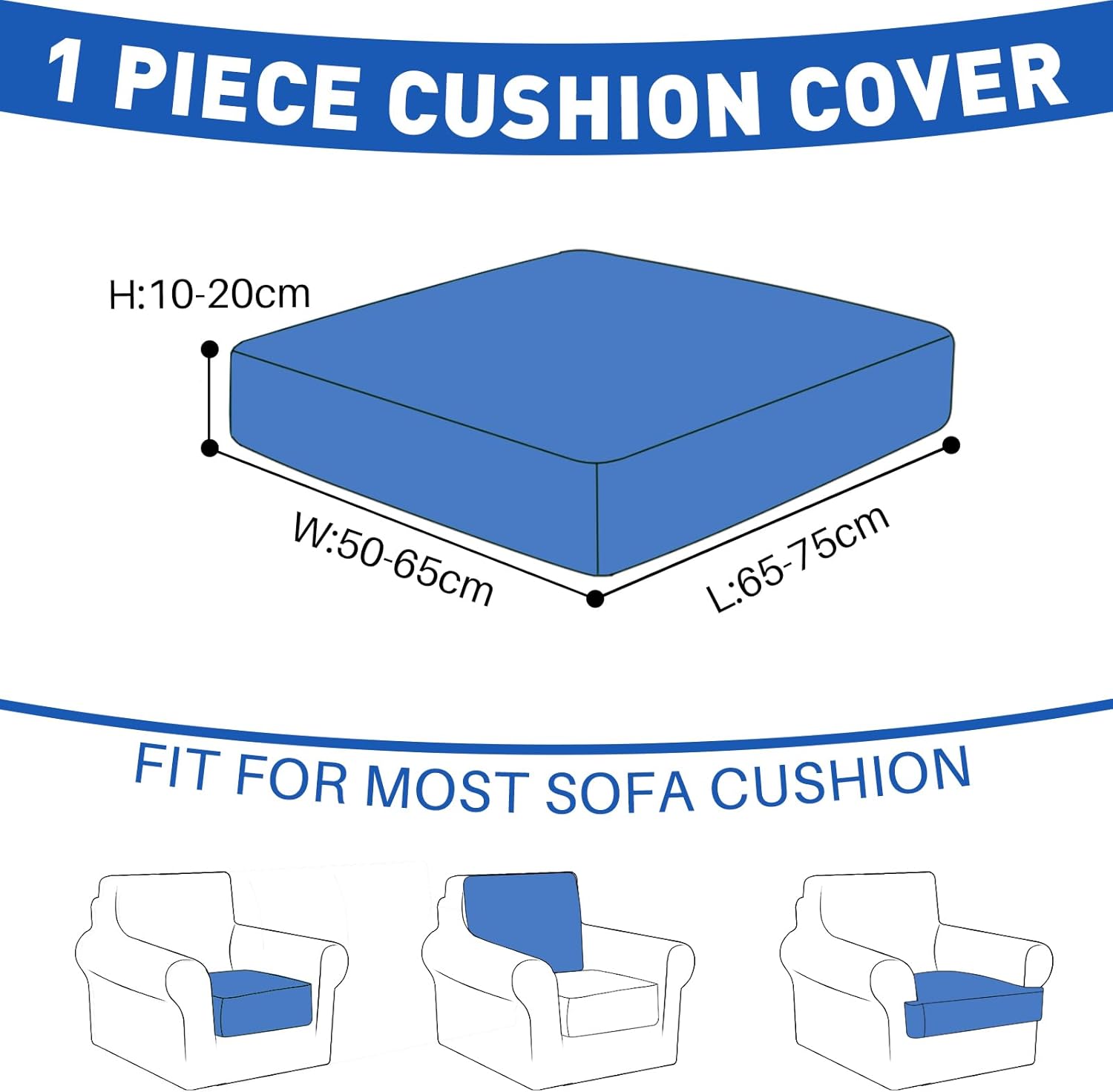 YSTYLE 1 Piece Sofa Cushion Cover – Stretch Fit, Universal Use, Anti-Slip, Scratch Resistant, Geometric Design-Rhombic