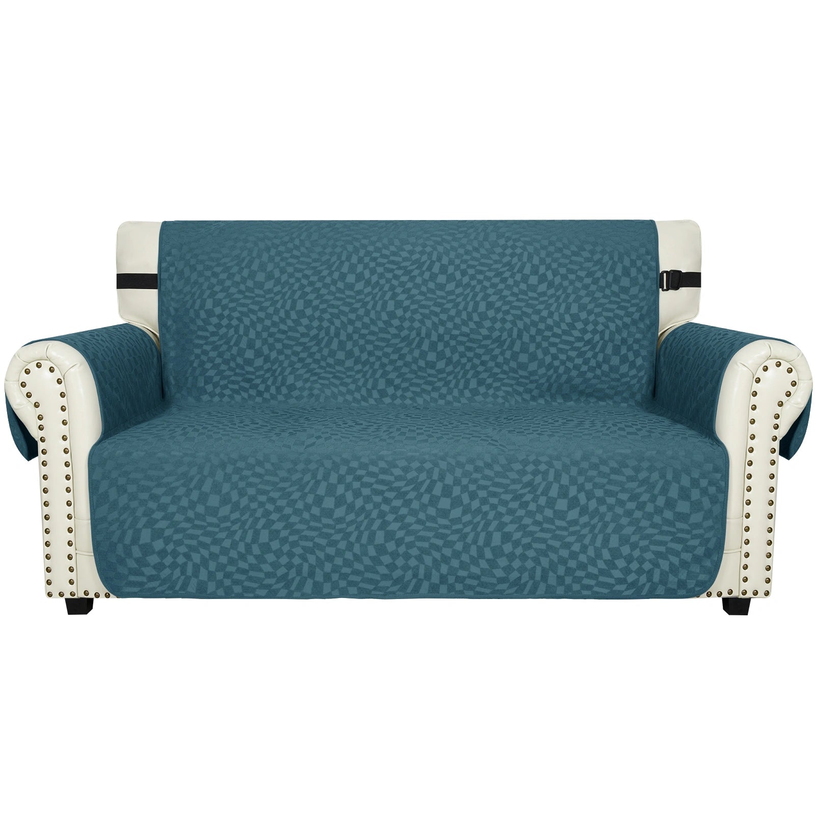 YSTYLE 2 Lugares Cubierta para Sofá Impermeable - Resistente a los Arañazos de Gatos, Antideslizante con brazos, Protector de Muebles Modernos - Paño de Jacquard a Cuadros
