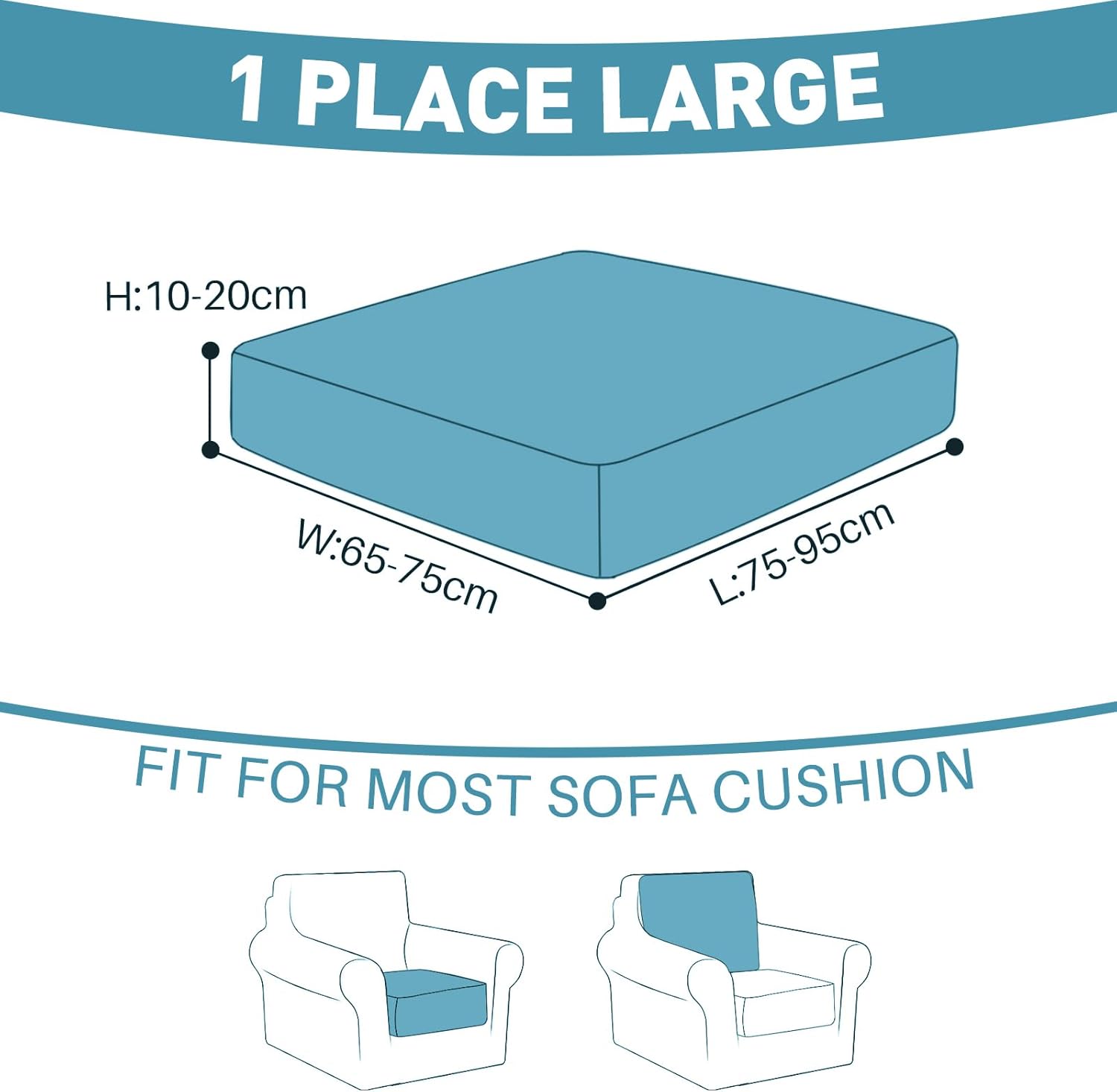 YSTYLE Sofá 1 Pieza - Cubierta de Almohadón Grande - Ajuste Elástico, Antideslizante, Patrón Geométrico, Uso Universal, Protección Total - Patrón Entrelazado