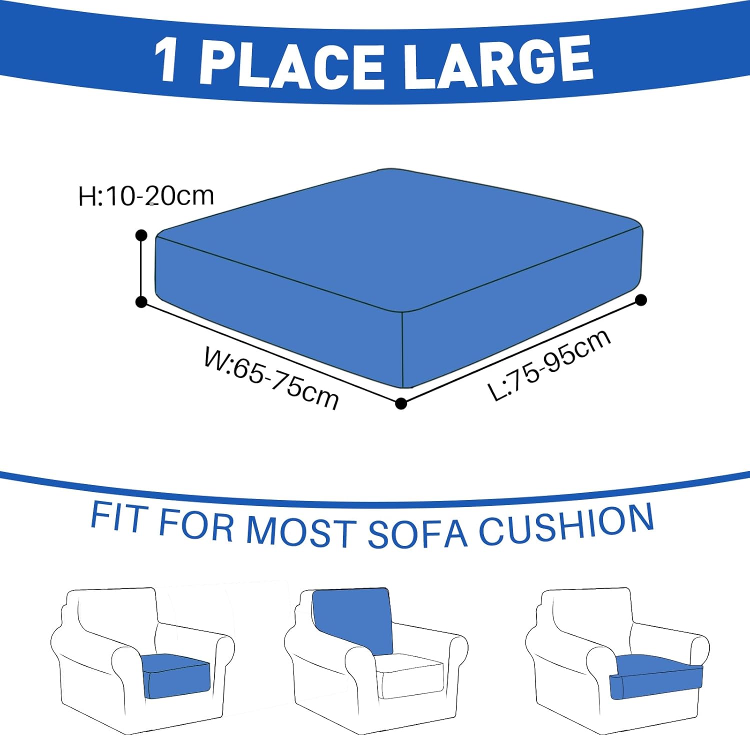 YSTYLE 1 Piece-Large Sofa Cushion Cover – Stretch Fit, Universal Use, Anti-Slip, Scratch Resistant, Geometric Design-Rhombic