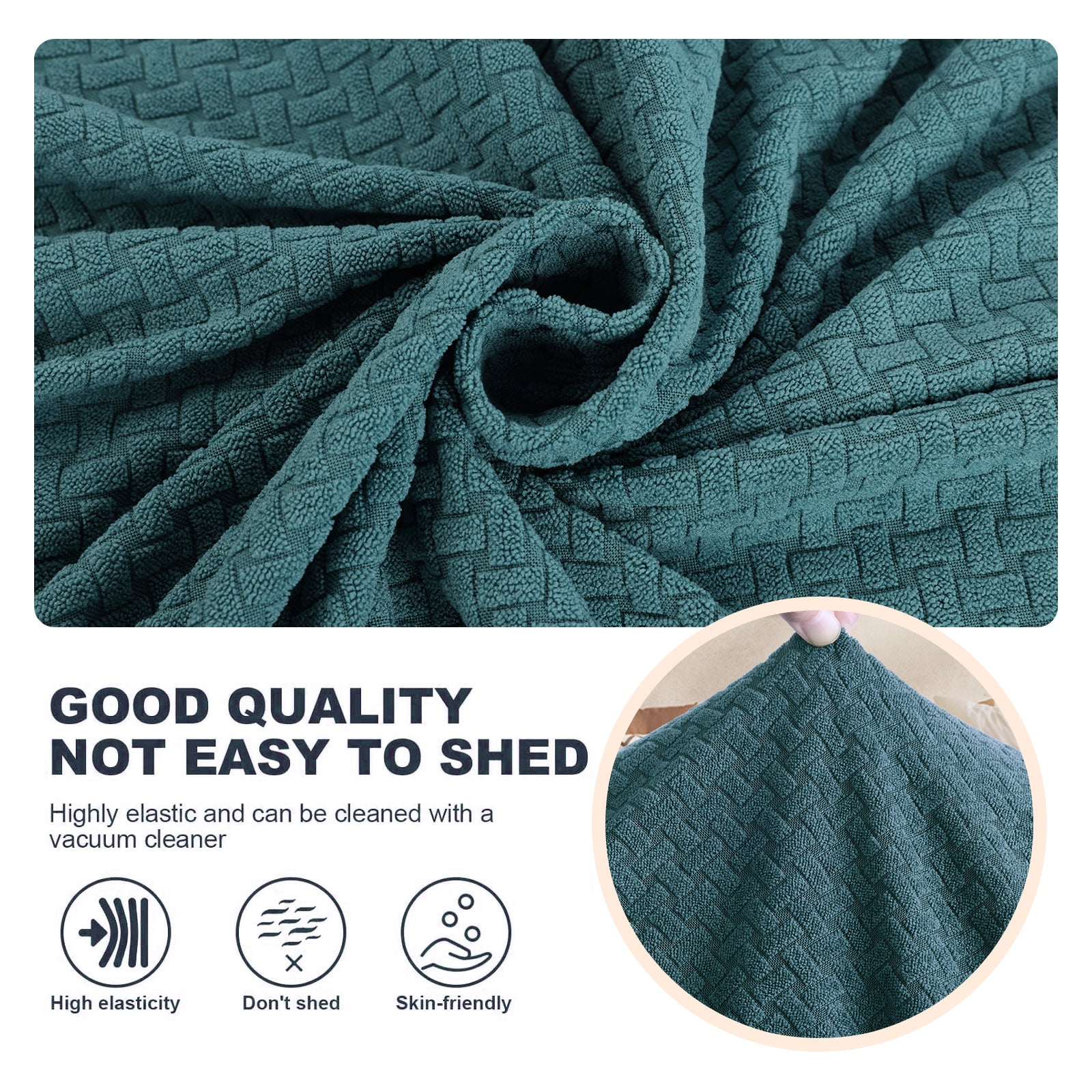 Housse de canapé 1 place extensible YSTYLE jacquard anti-dérapant