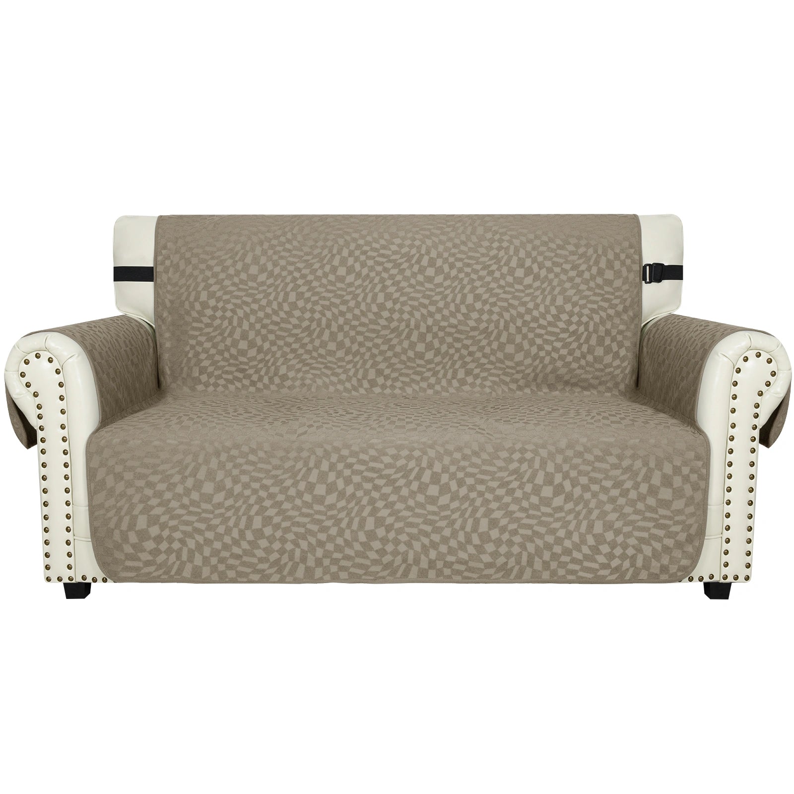YSTYLE 2 Lugares Cubierta para Sofá Impermeable - Resistente a los Arañazos de Gatos, Antideslizante con brazos, Protector de Muebles Modernos - Paño de Jacquard a Cuadros