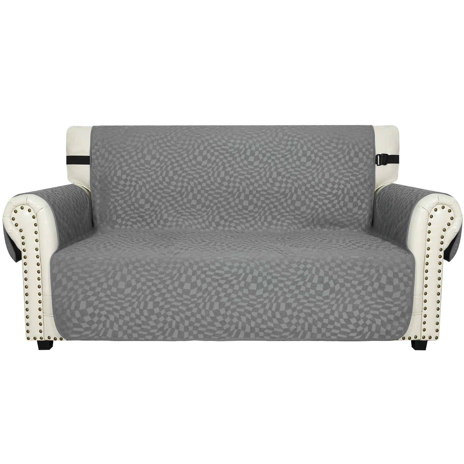 YSTYLE 2 Lugares Cubierta para Sofá Impermeable - Resistente a los Arañazos de Gatos, Antideslizante con brazos, Protector de Muebles Modernos - Paño de Jacquard a Cuadros