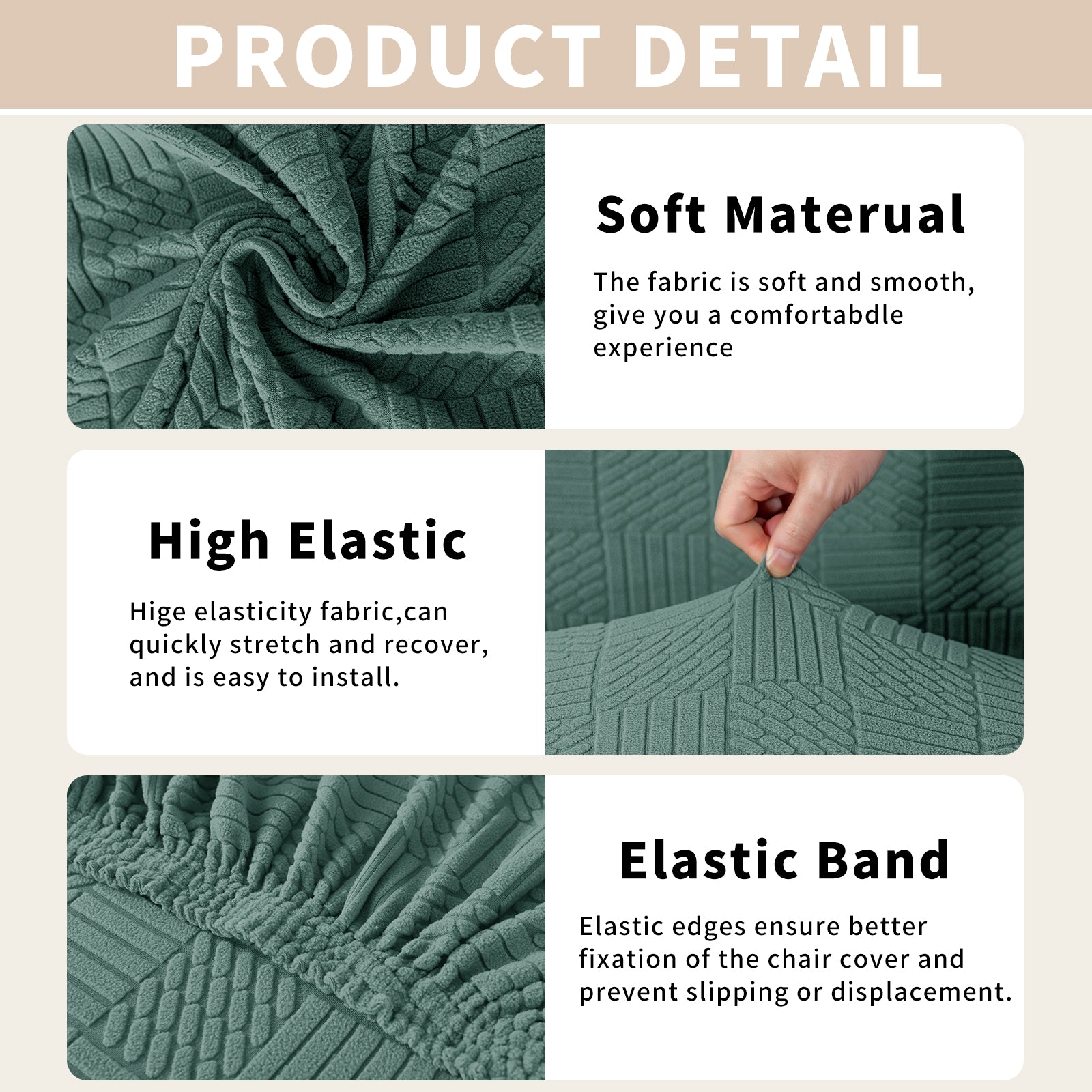 YSTYLE Universal 6 piezas fundas de silla, ajuste elástico, resistente a los arañazos, tela suave - cinco líneas. 