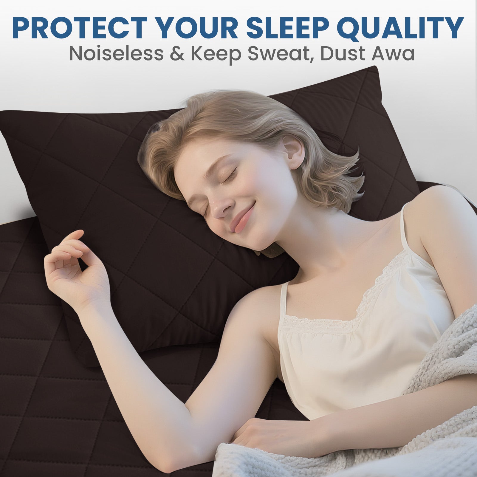 YSTYLE 2 Pieces Waterproof Bed Pillowcases 50x80cm Anti Mite-YSTYLE