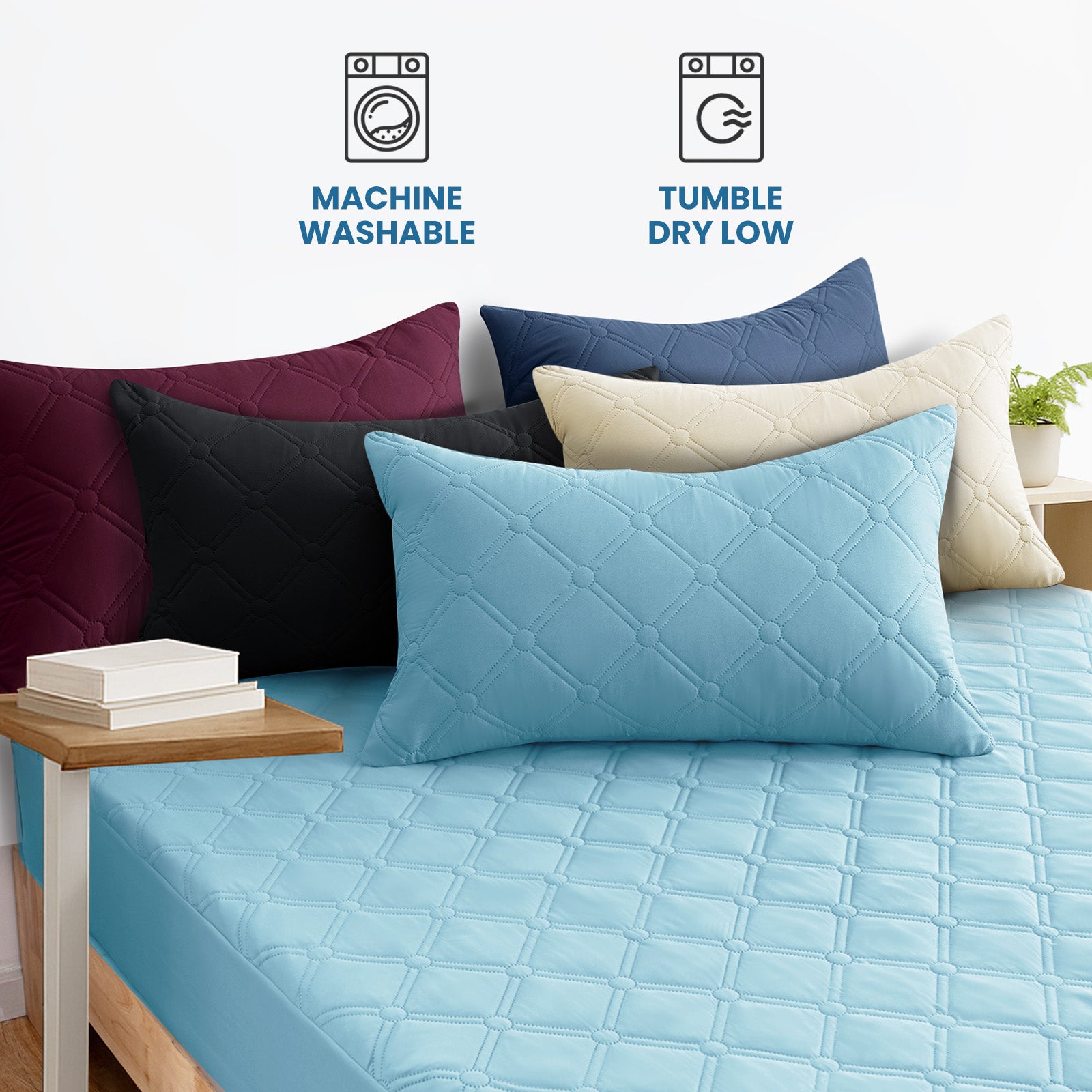 Ystyle Waterproof Pillow Protectors 50x80 cm Set of 2, Scratch-Resistant Pillowcase Covers